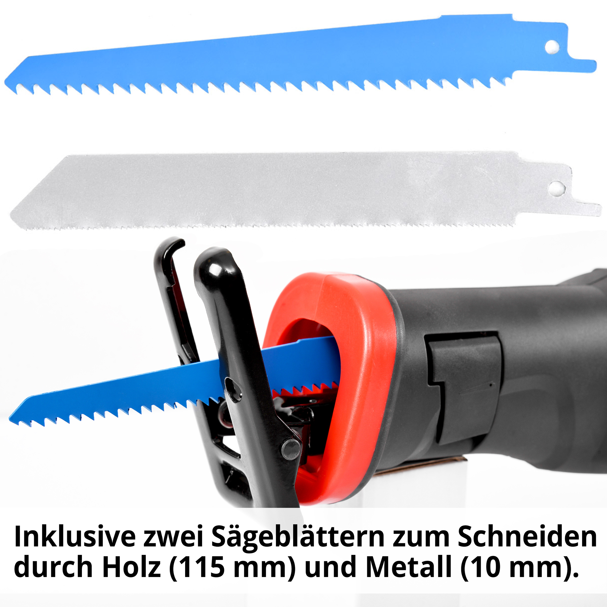 HECHT 1510 Säbelsäge Akku; Inklusive zwei Sägeblättern zum Schneiden durch Holz und Metall