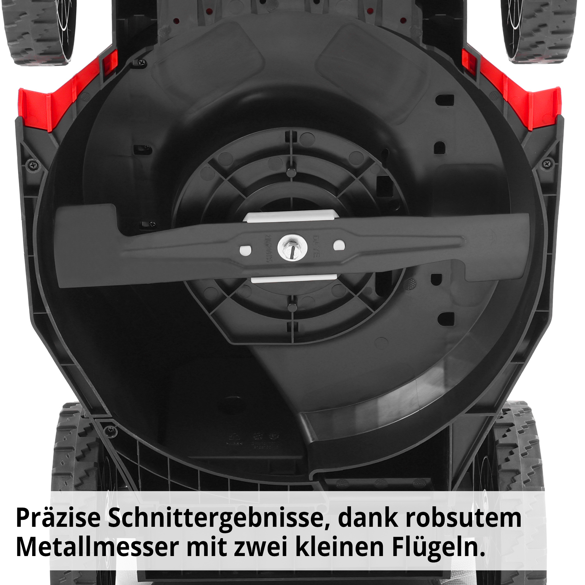 Hecht Akku-Rasenmäher 5038 mit robusten Metallmesser und zwei Flügeln 