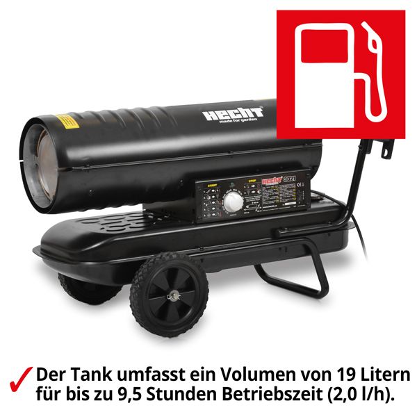 HECHT Diesel Heizkanone 3021 Heizkanone mit großem Tank