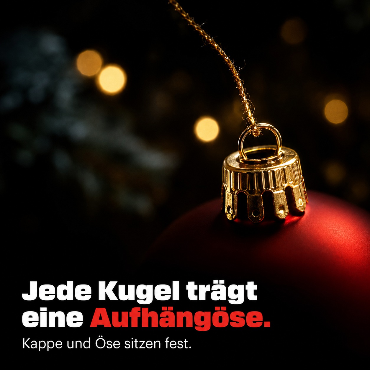 ONBEST Weihnachtskugeln: Festsitzende Kappe und Öse an jeder Kugel (Dieses Bild wurde mit Hilfe von KI generiert.)