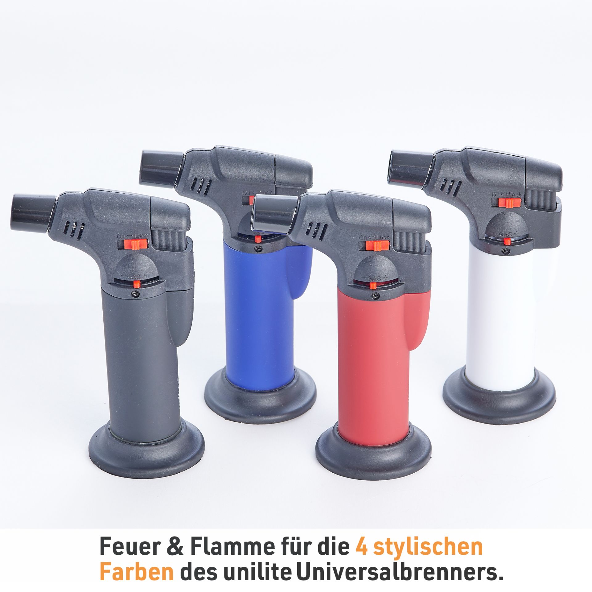 Unilite Universal-Brenner TOKYO in vier Farben (weiß, blau, rot, schwarz)