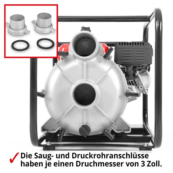 HECHT Benzin-Schmutzwasserpumpe »3680« Benzin-Schmutzwasserpumpe mit Saug und Druckrohranschlüsse
