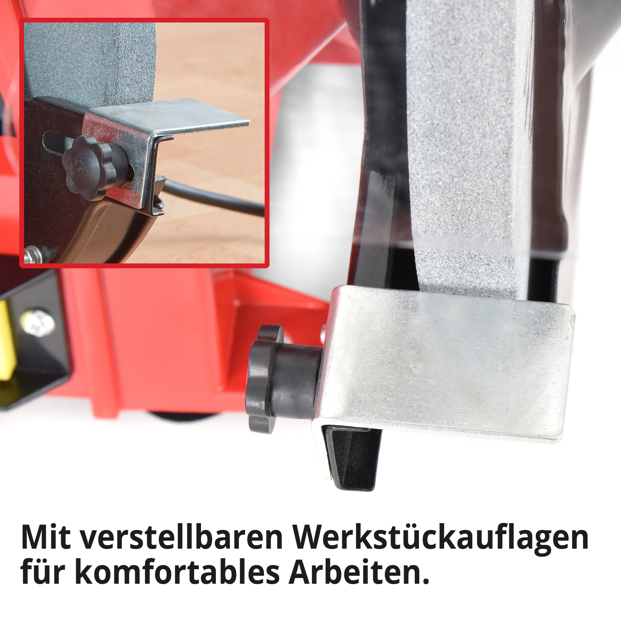 Hecht 1723 Doppelschleifer; Mit verstellbaren Werkstückauflagen für komfortables Arbeiten