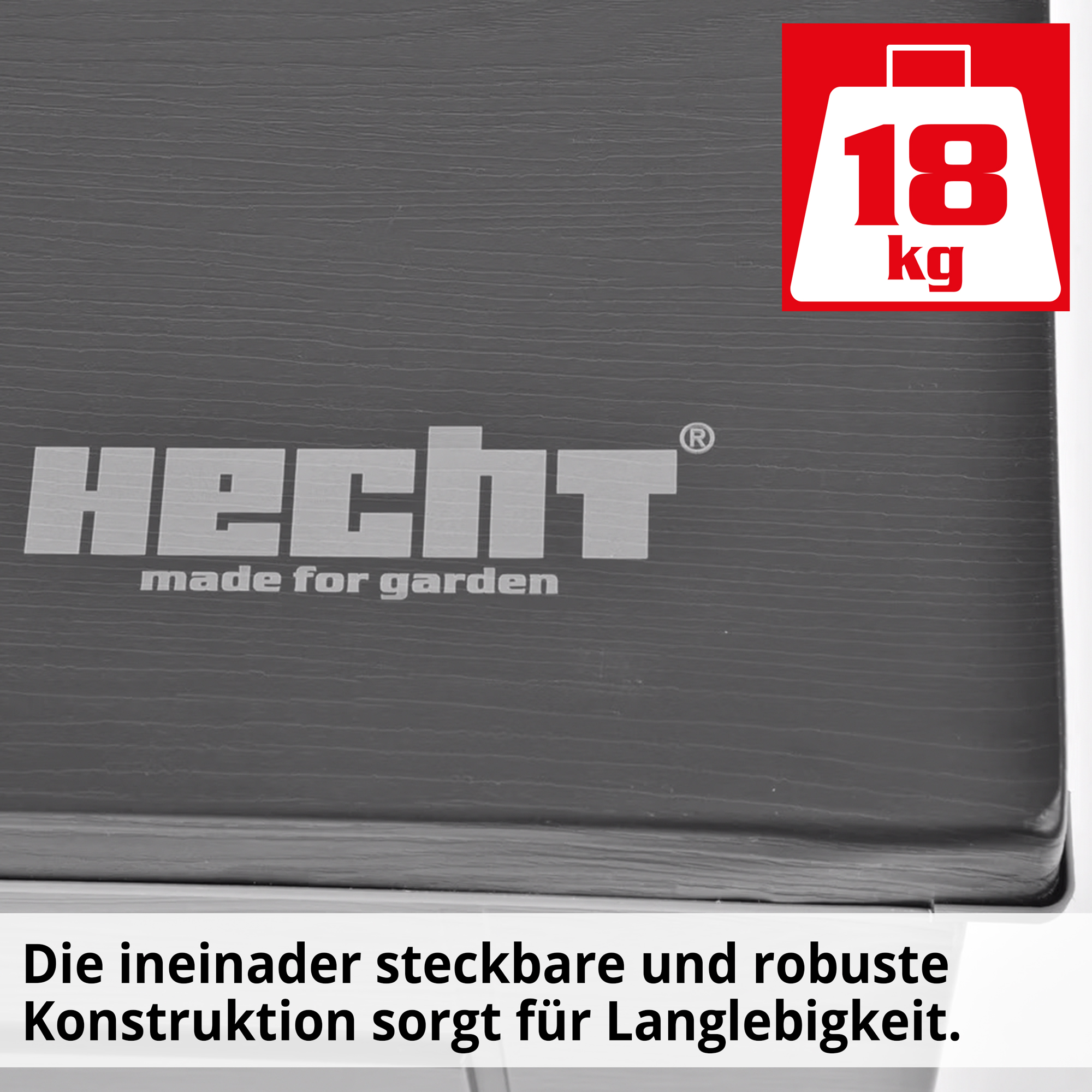 Hecht BOX XL; Die ineinander steckbare und robuste Konstruktion sorgt für Langlebigkeit