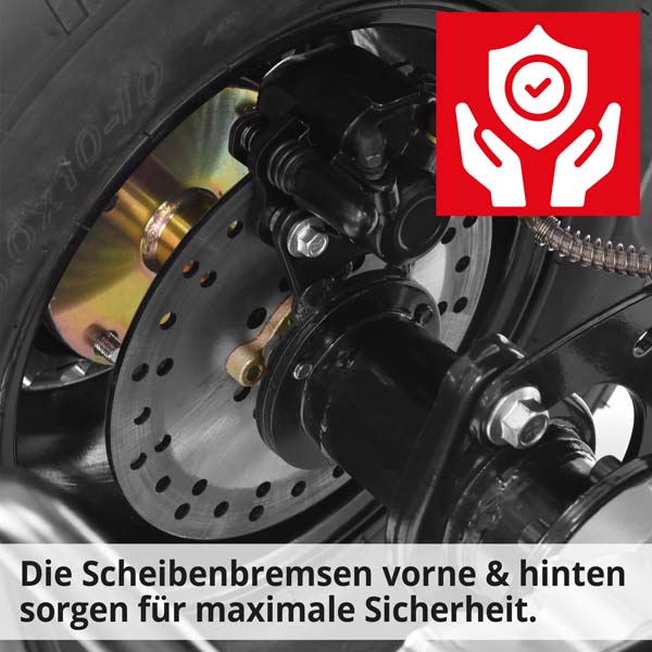 Hecht 56155 HURON - Die Scheibenbremsen vorne und hinten sorgen für maximale Sicherheit