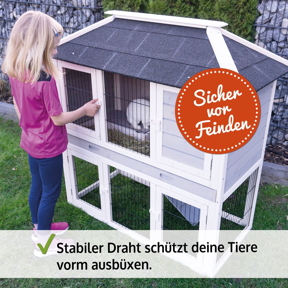 zooprinz Hasenstall Stadtvilla mit großer Kotschublade für leichte Reinigung zooprinz Hasenstall Stadtvilla mit großer Kotschublade für leichte Reinigung