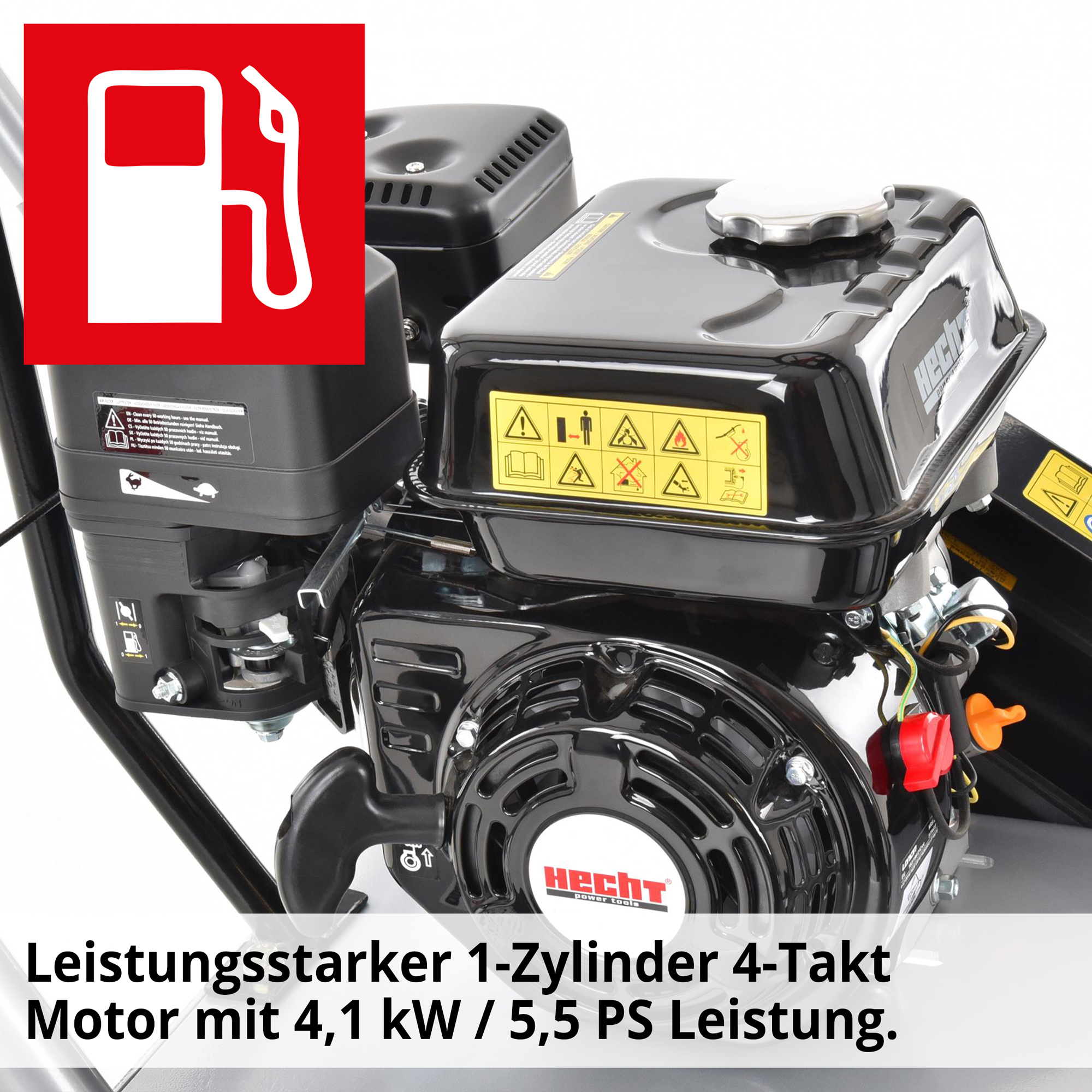 HECHT 1900 Betonschneider mit leistungsstarkem 4-Takt Motor mit 4,1 kW / 5,5 PS Leistung