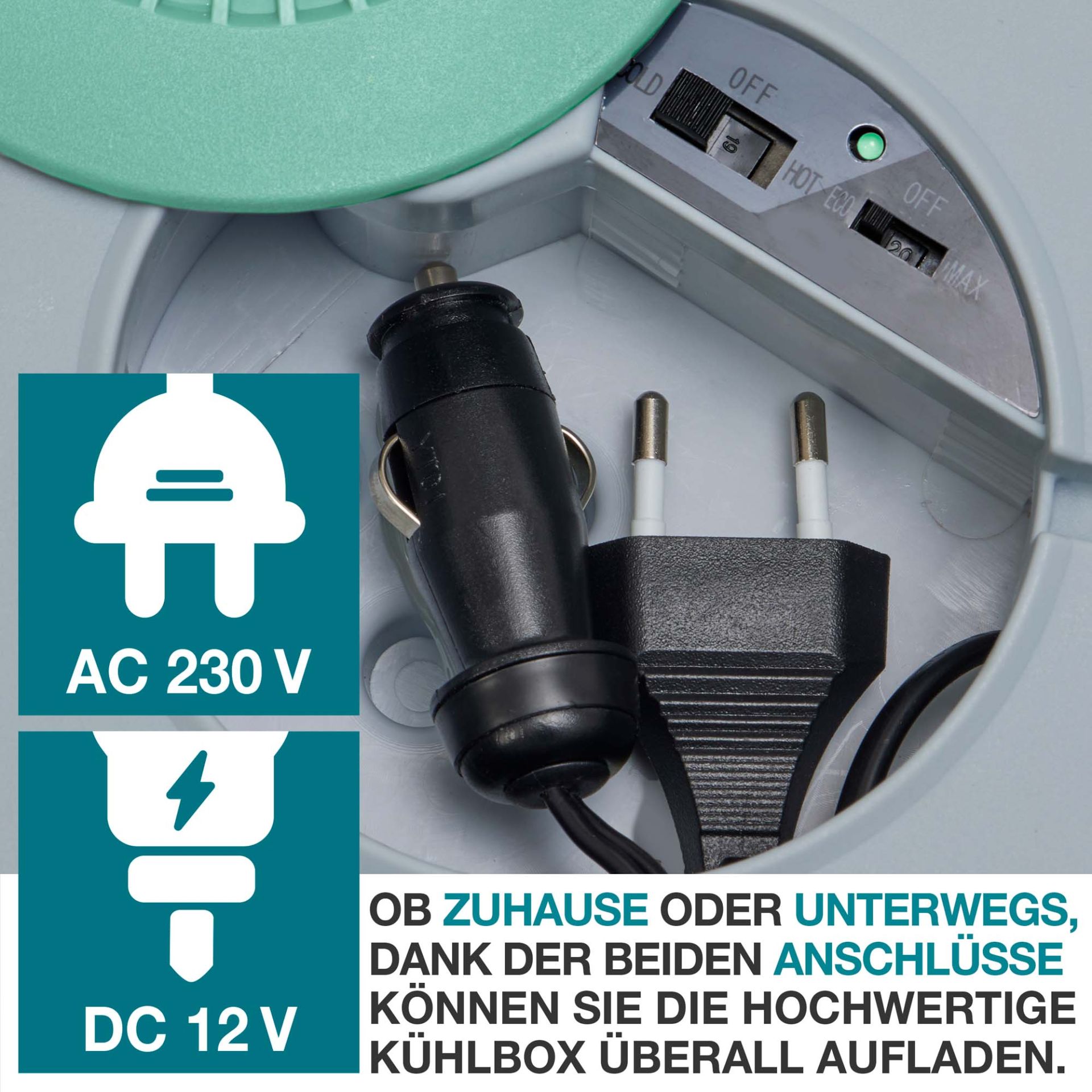 TOM Kühlbox CB-400; für Zuhause (230 Volt Anschluss) und Unterwegs (12 Volt Anschluss)