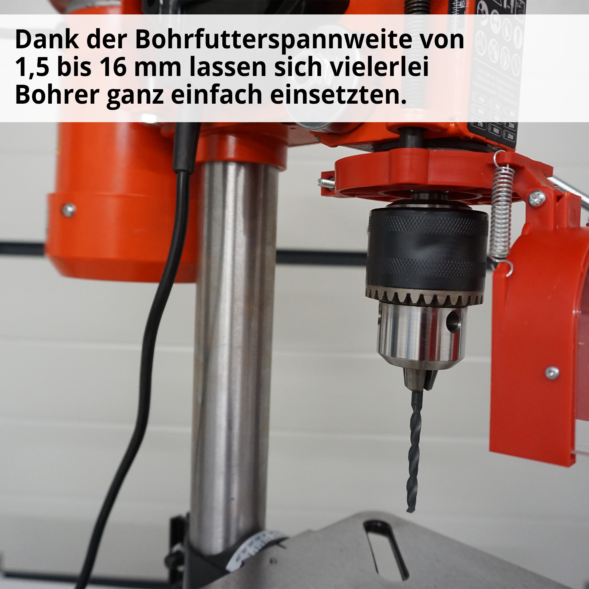 HECHT 1055 Standbohrmaschine; Bohrfutterspannweite von 1,5 bis 16 Millimeter
