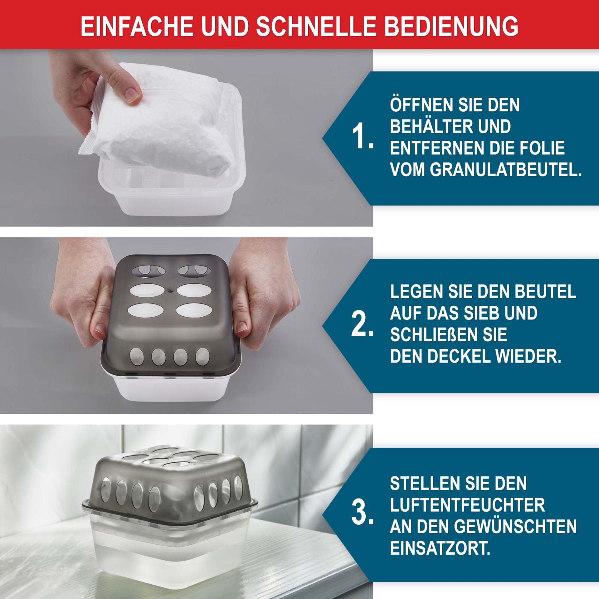 Luftentfeuchter - Einfache und schnelle Bedienung