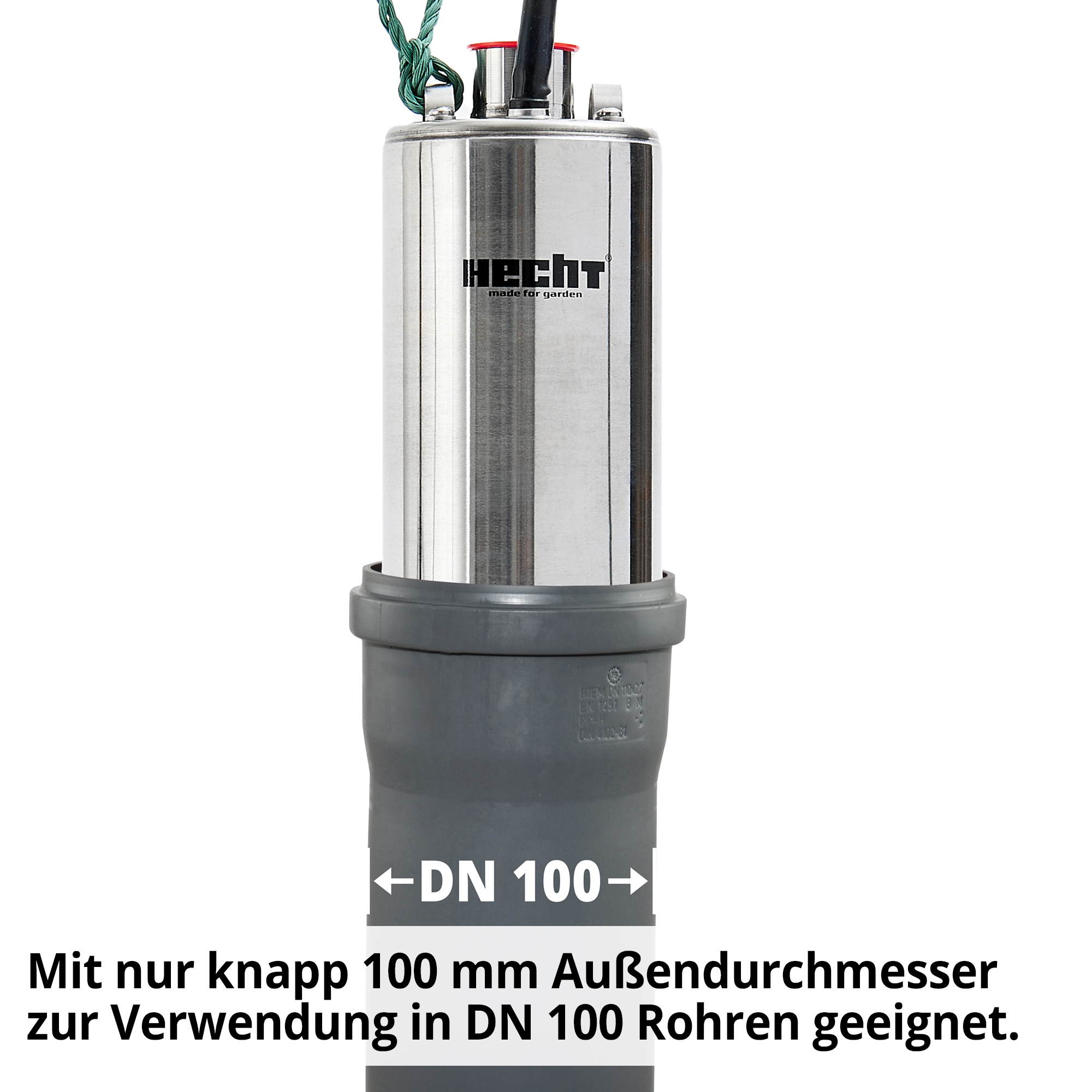 Rohrpumpe; Mit nur knapp 100 Millimeter Außendurchmesser zur Verwendung in DN 100 Rohren geeignet