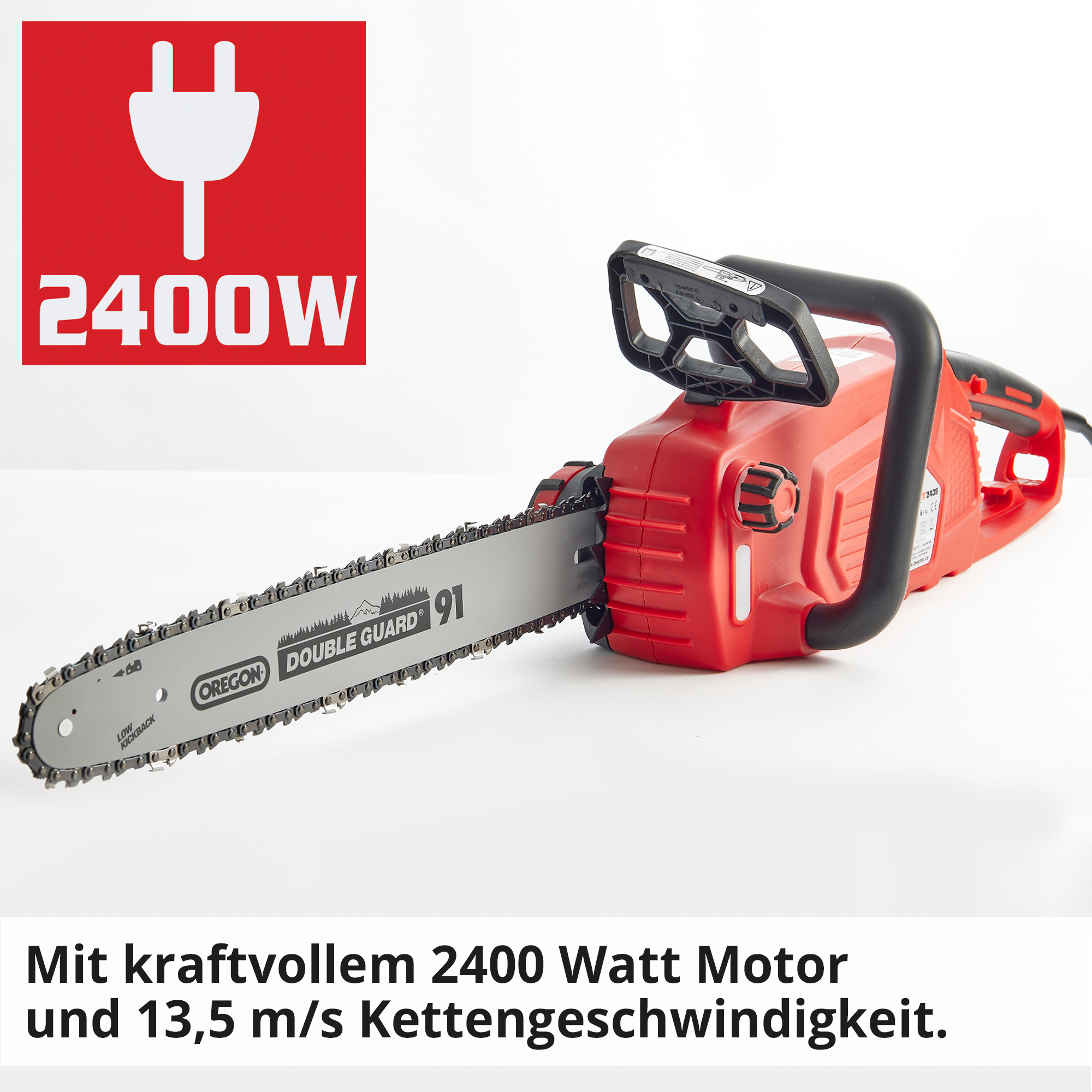 HECHT Elektro Kettensäge 2439 Elektro Kettensäge mit kraftvollem Elektro Motor