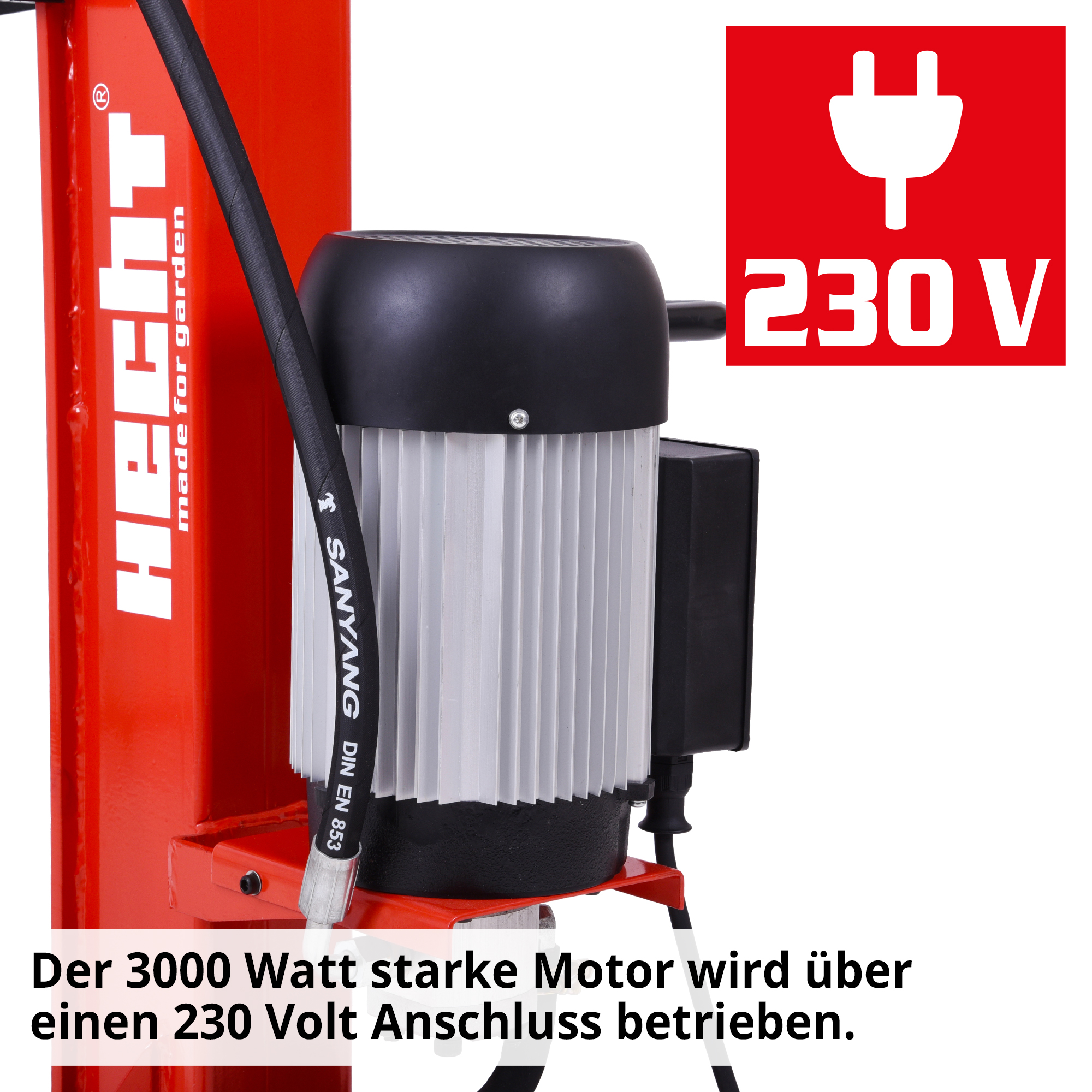 Holzspalter; leistungsstarker 3000 Watt Motor, 230 Volt Anschluss