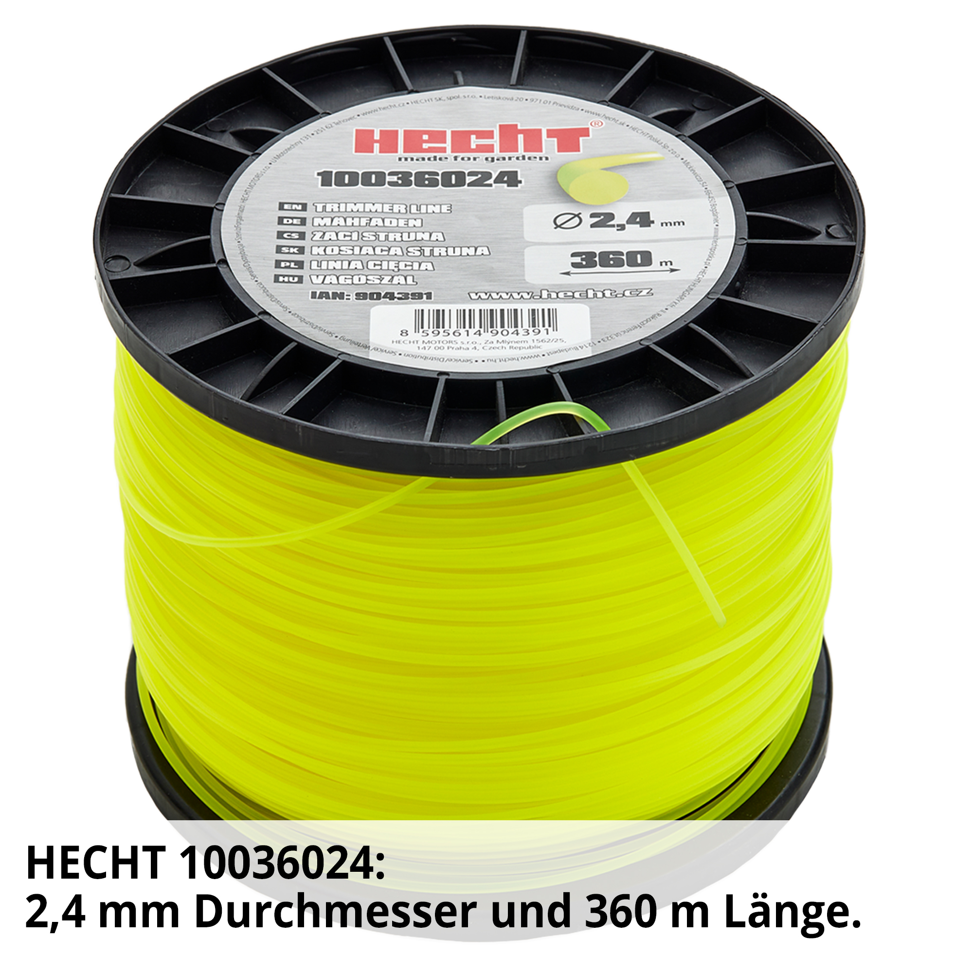 Hecht 10036024 Mähfaden; 2,4mm Durchmesser und 360m Länge