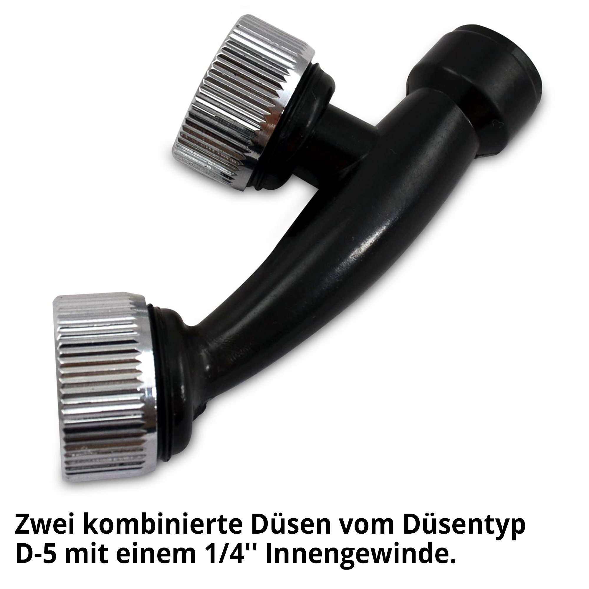Doppeldüse; Zwei kombinierte Düsen vom Düsentyp D-5 mit einem 1/4 Zoll Innengewinde