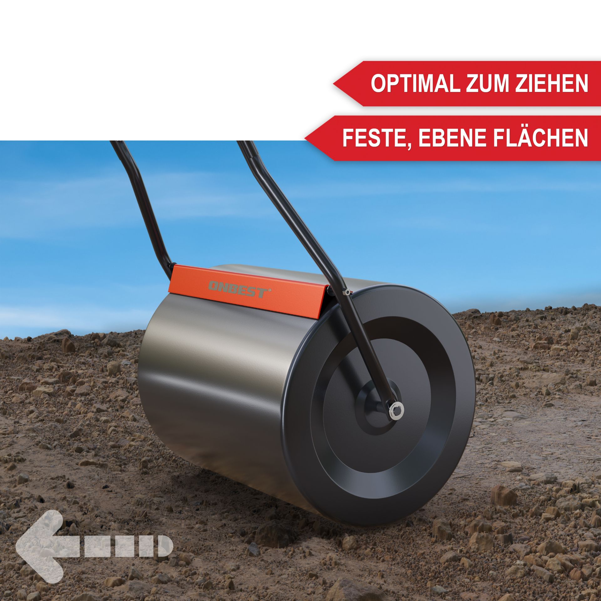 Gartenwalze - optimal zum Ziehen, feste, ebene Flächen