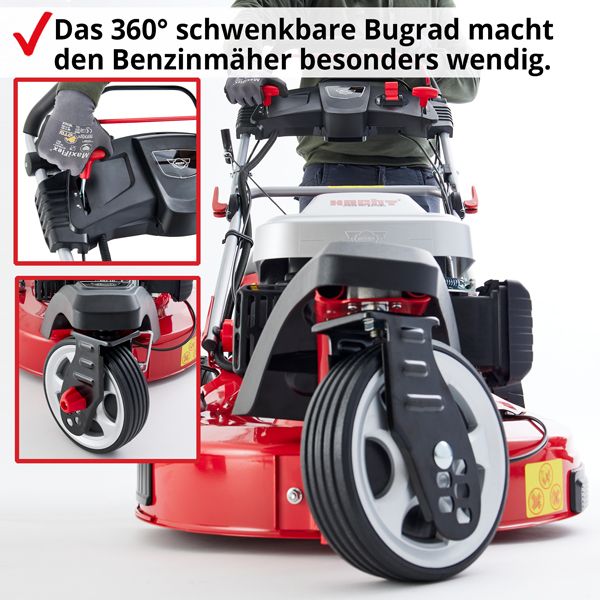 HECHT Benzin Rasenmäher 5563 SXE Benzin Rasenmäher mit schwenkbarem Bugrad