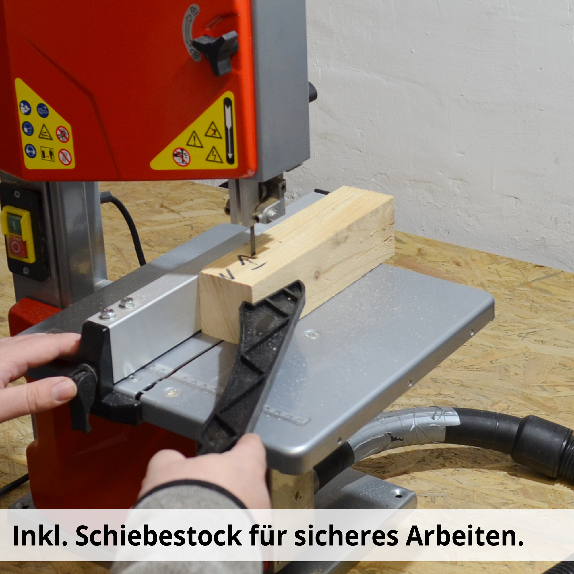 HECHT 8925 Bandsäge; Inkl. Schiebestock für sicheres Arbeiten