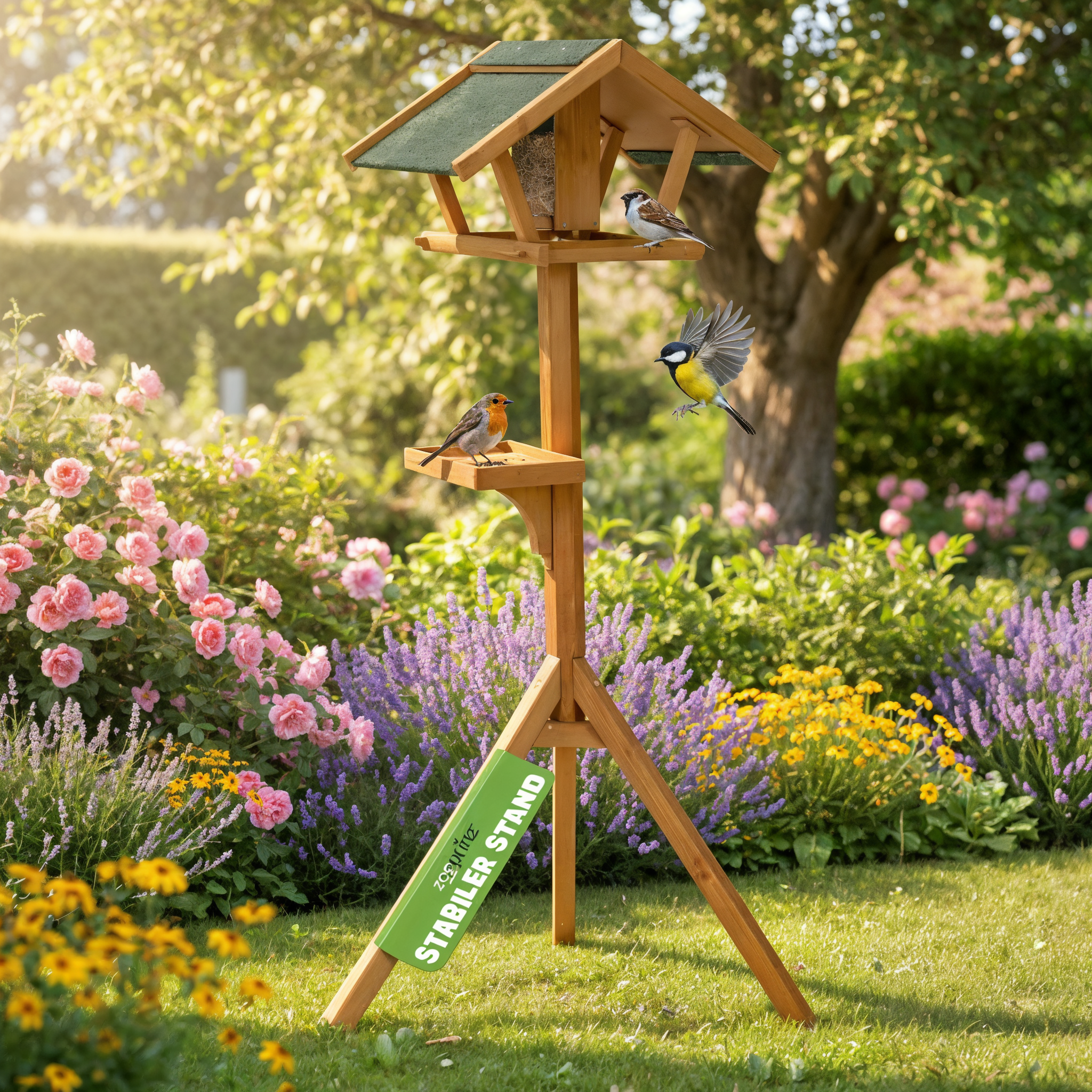 zooprinz Futterhaus Bird Heaven mit großer Futterfläche und Sitzstangen