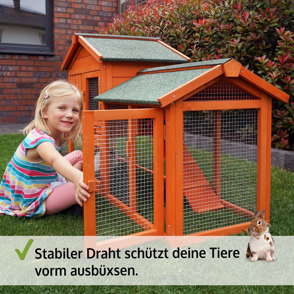 zooprinz Hasenstall Modell XXL Stabiler und Robuster Draht zum Schutz vor natürlichen Feinden 