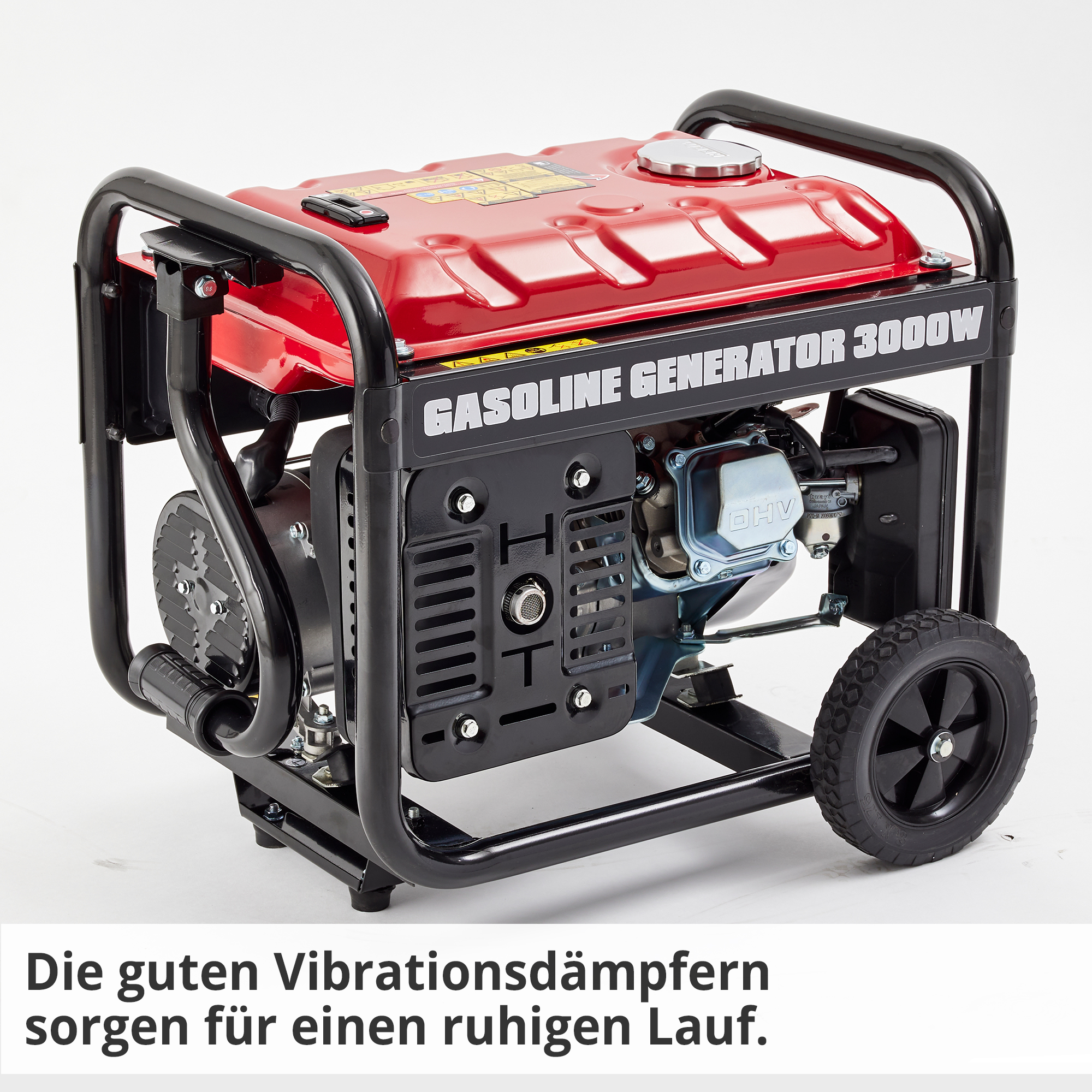 Notstromaggregat Benzin; Die gute Vibrationsdämpfer sorgen für einen ruhigen Lauf