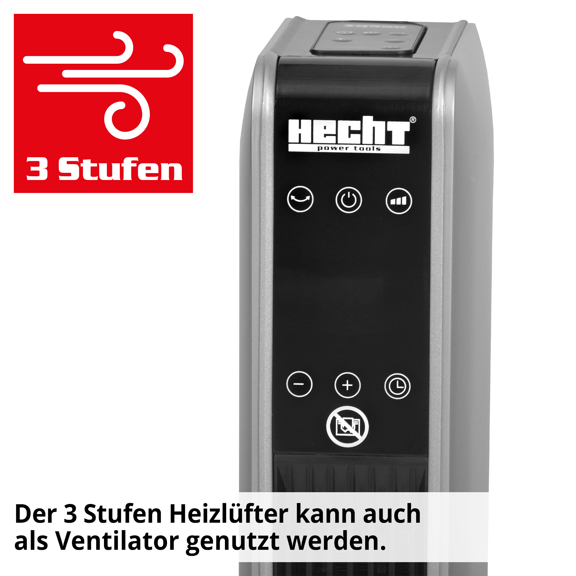 Keramik Heizlüfter; Der 3 Stufen Heizlüfter kann auch als Ventilator genutzt werden