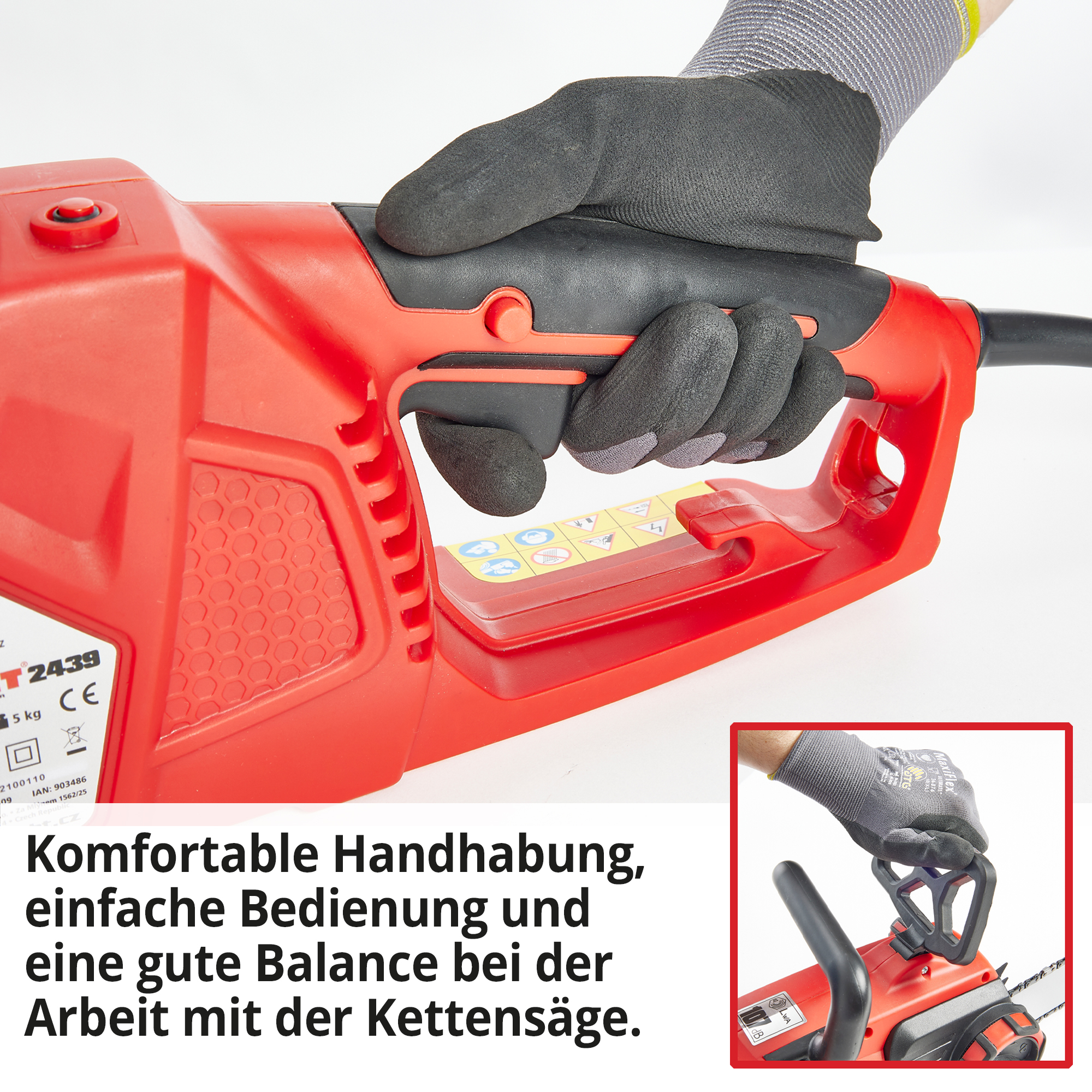 HECHT Elektro Kettensäge 2439 Elektro Kettensäge mit komfortabler Handhabung