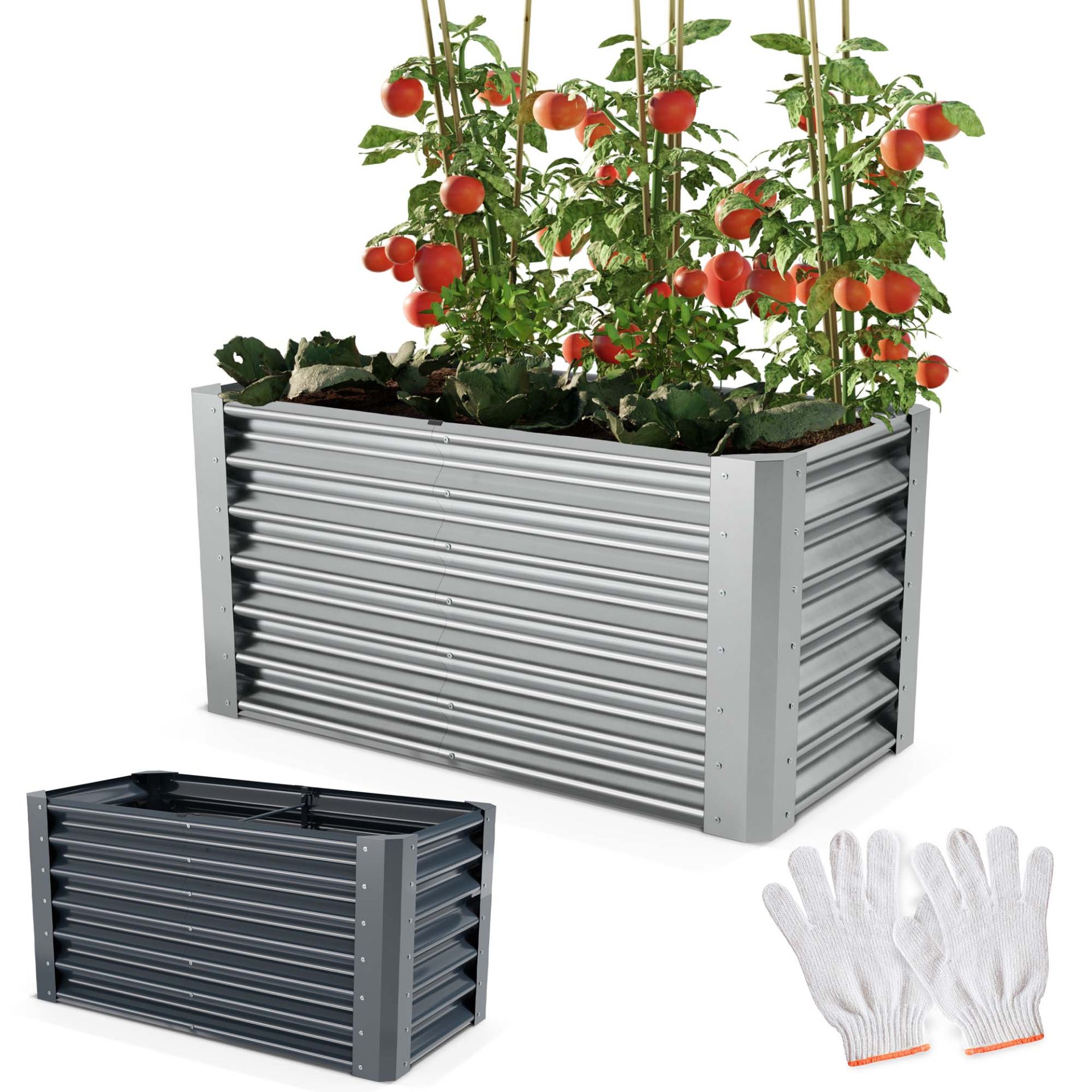 Hochbeet Stahl Silber L - In verschiedene Farben erhältlich