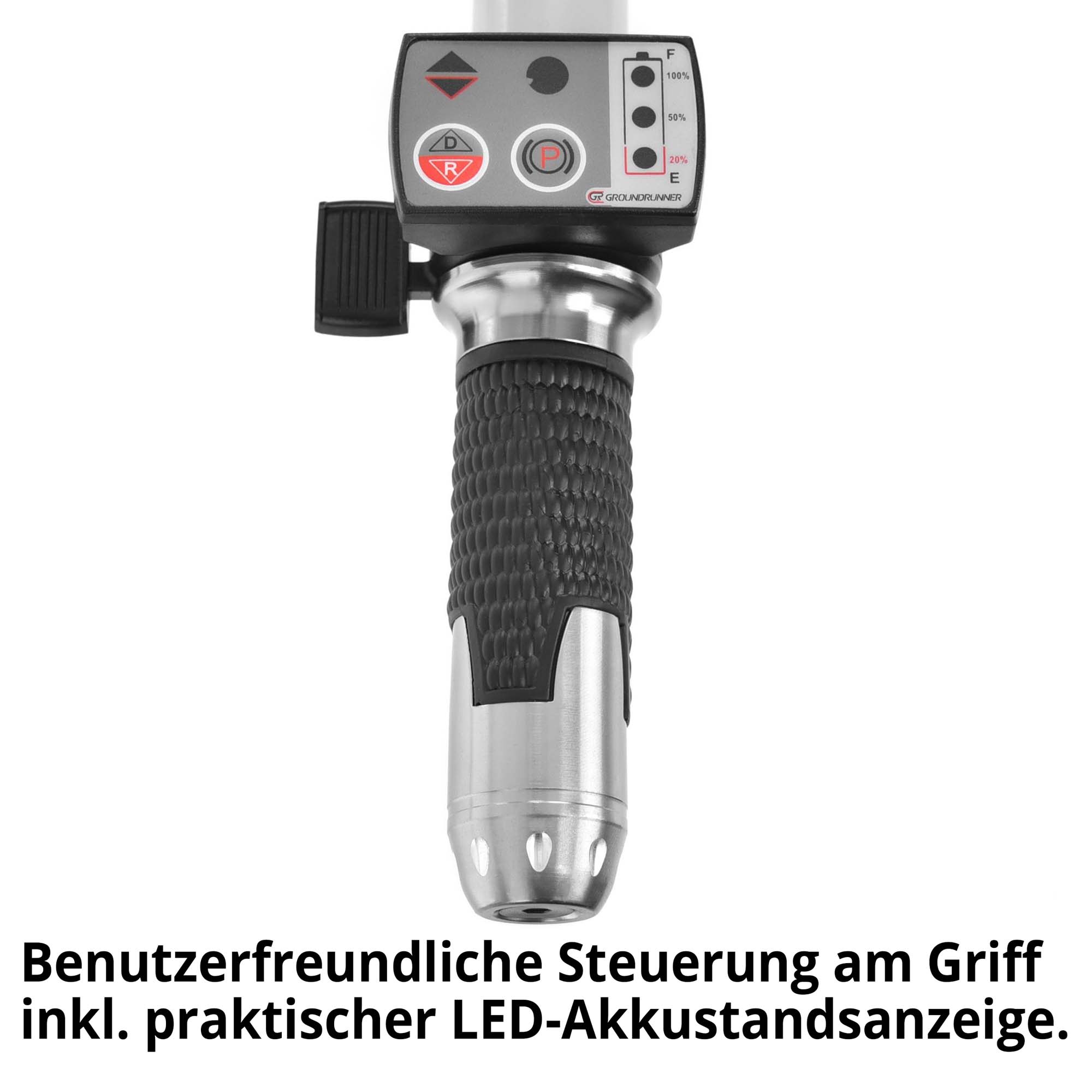 Elektro-Schubkare mit Ergonomischen Handgriff und Praktischer LED-Akkustandanzeige 