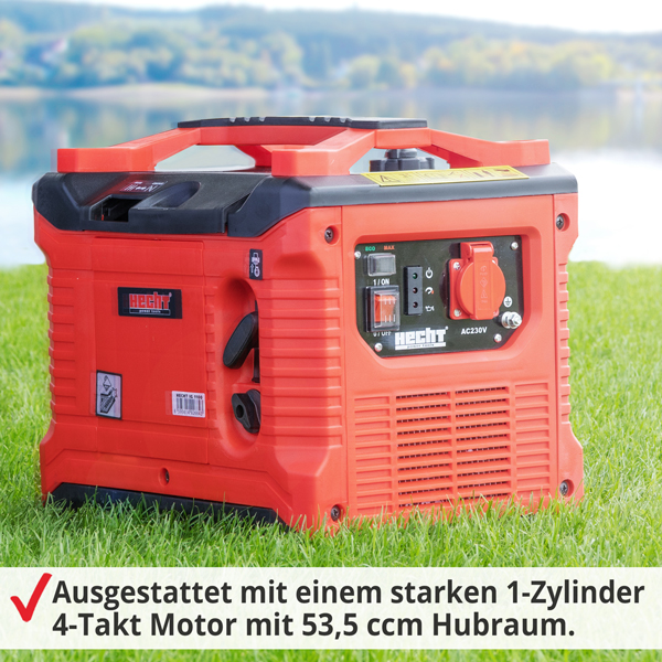Inverter Benzin Notstromaggregat mit starkem 1-Zylinder und 4-Takt Motor mit großem Hubraum