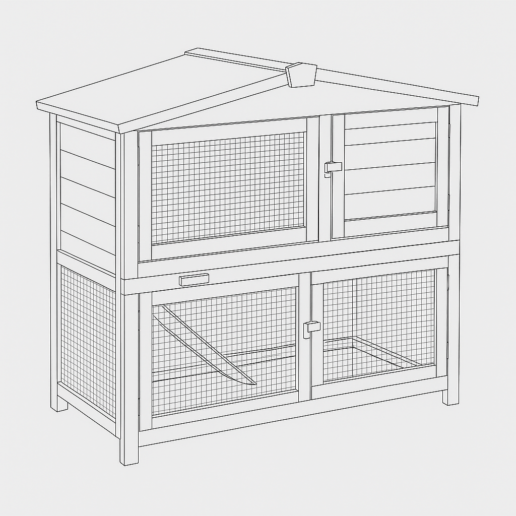 Skizze Hasenstall ohne Außlauf