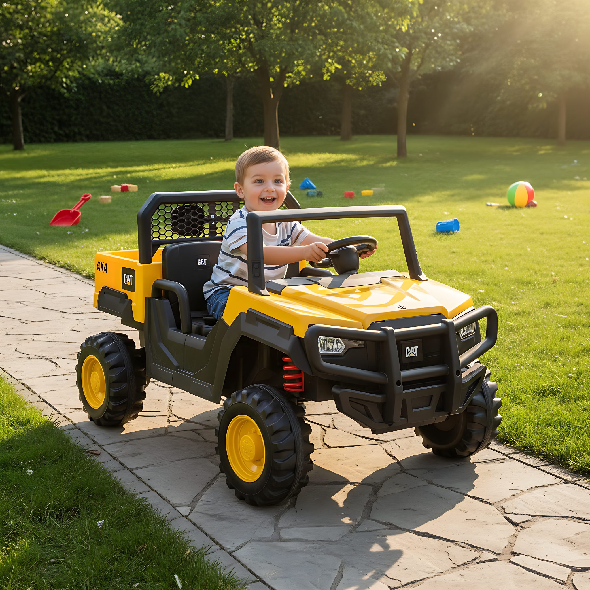 Kinderfahrzeug HECHT CAT UTV lizenziert mit Kind