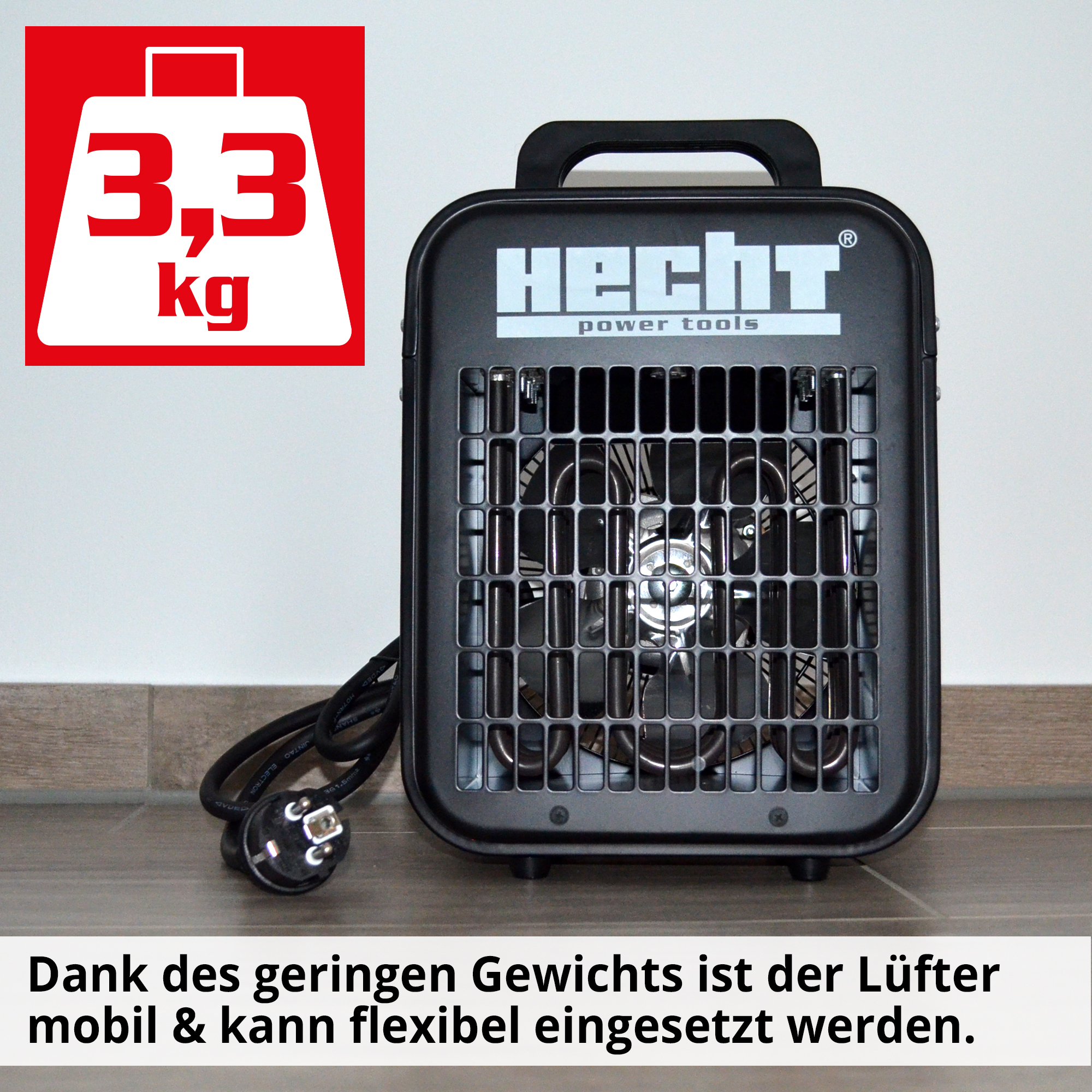 HECHT Heizlüfter 3500 leichter mobiler Heizlüfter 