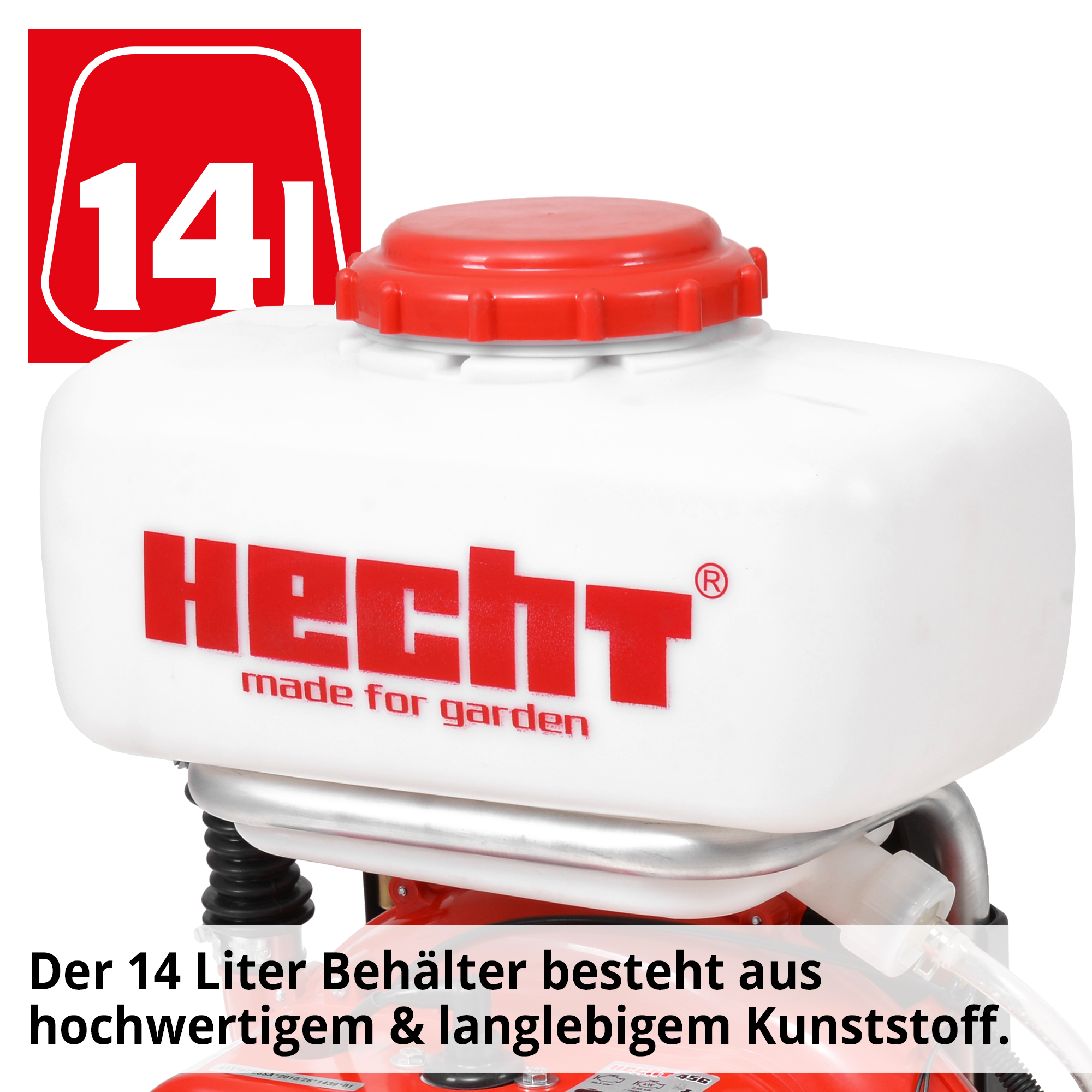 HECHT Benzin Motor Rücken Spritze 459 mit hochwertigem Behälter