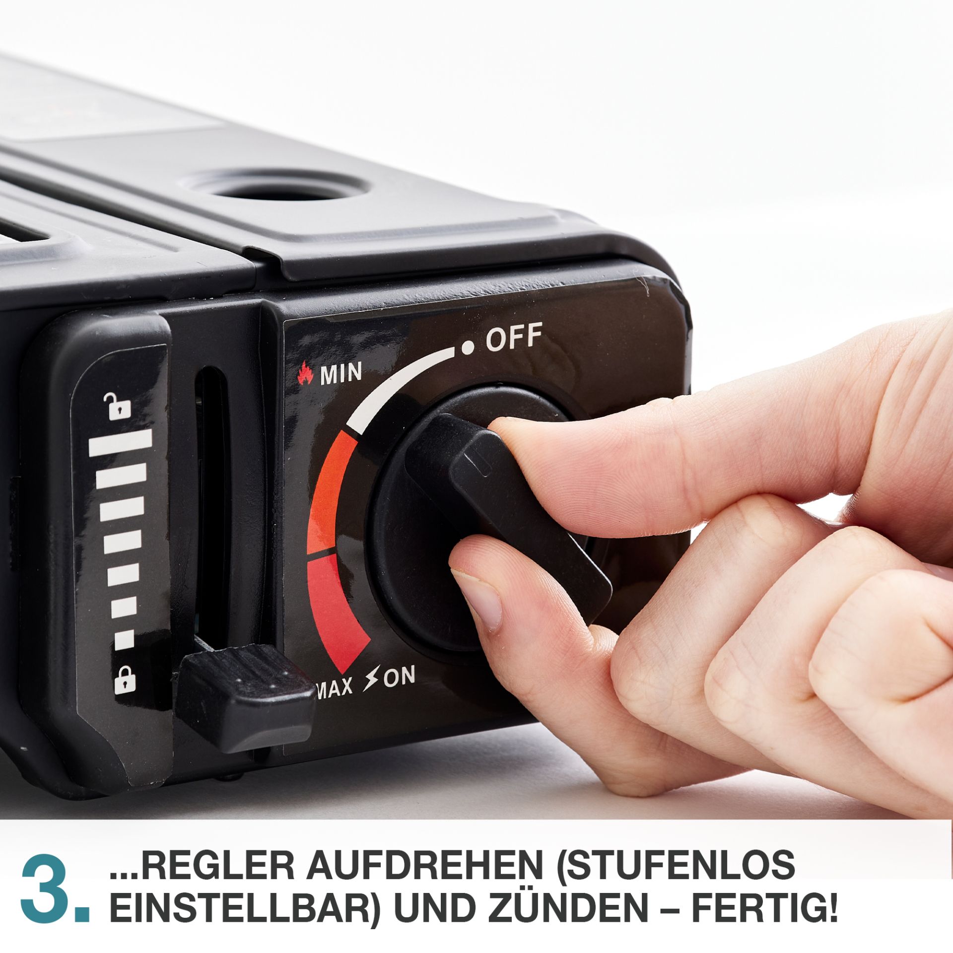 TOM Gaskocher - GK-227 Edelstahl Everest; Flamme stufenlos einstellbar