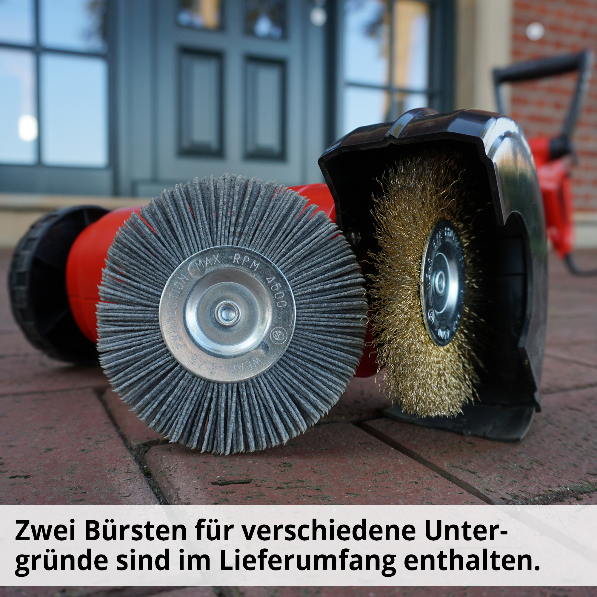 HECHT 444 Fugenbürste; Zwei Bürsten für verschiedene Untergründe sind im Lieferumfang enthalten 