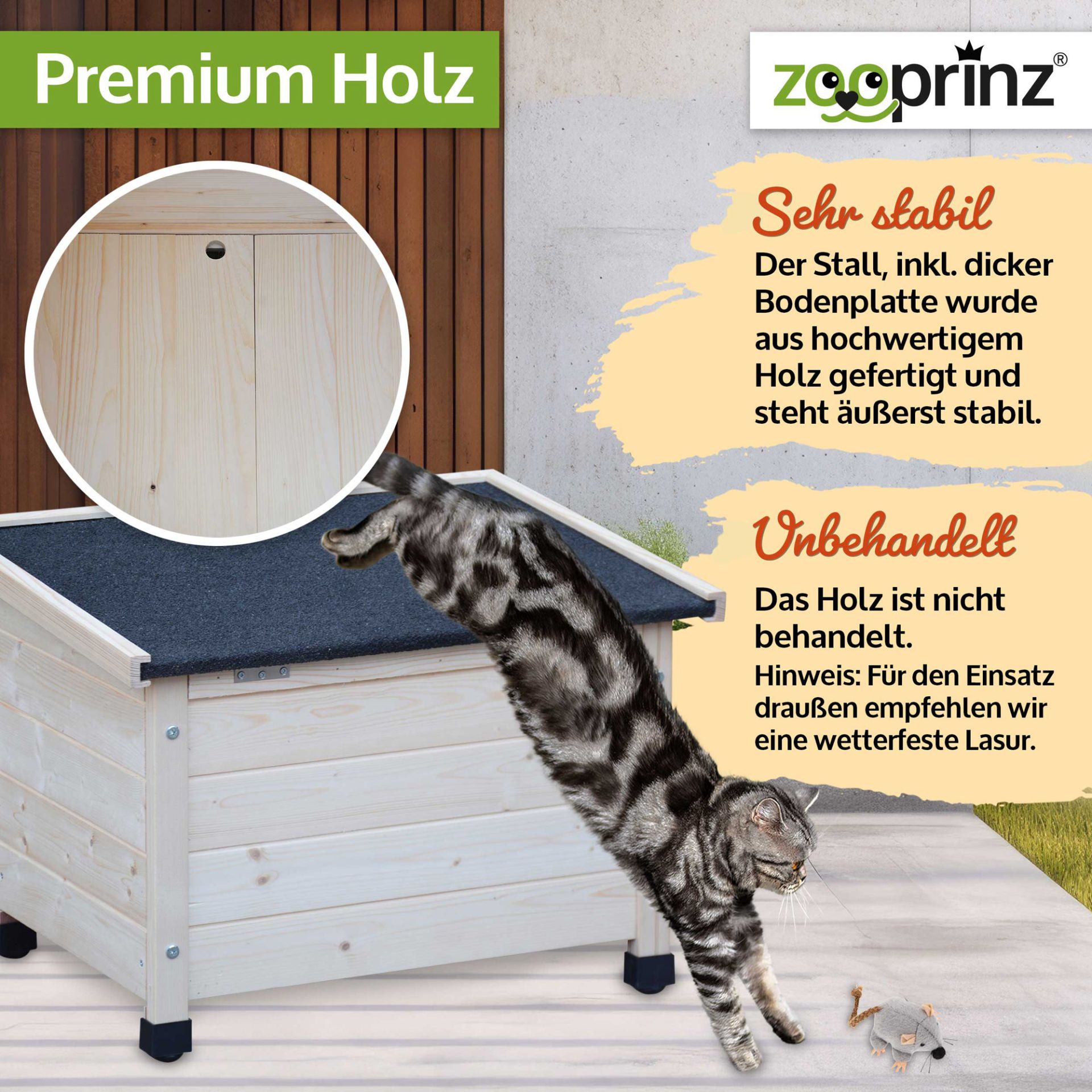 Katzen Villa Felix; Unbehandelt und stabil