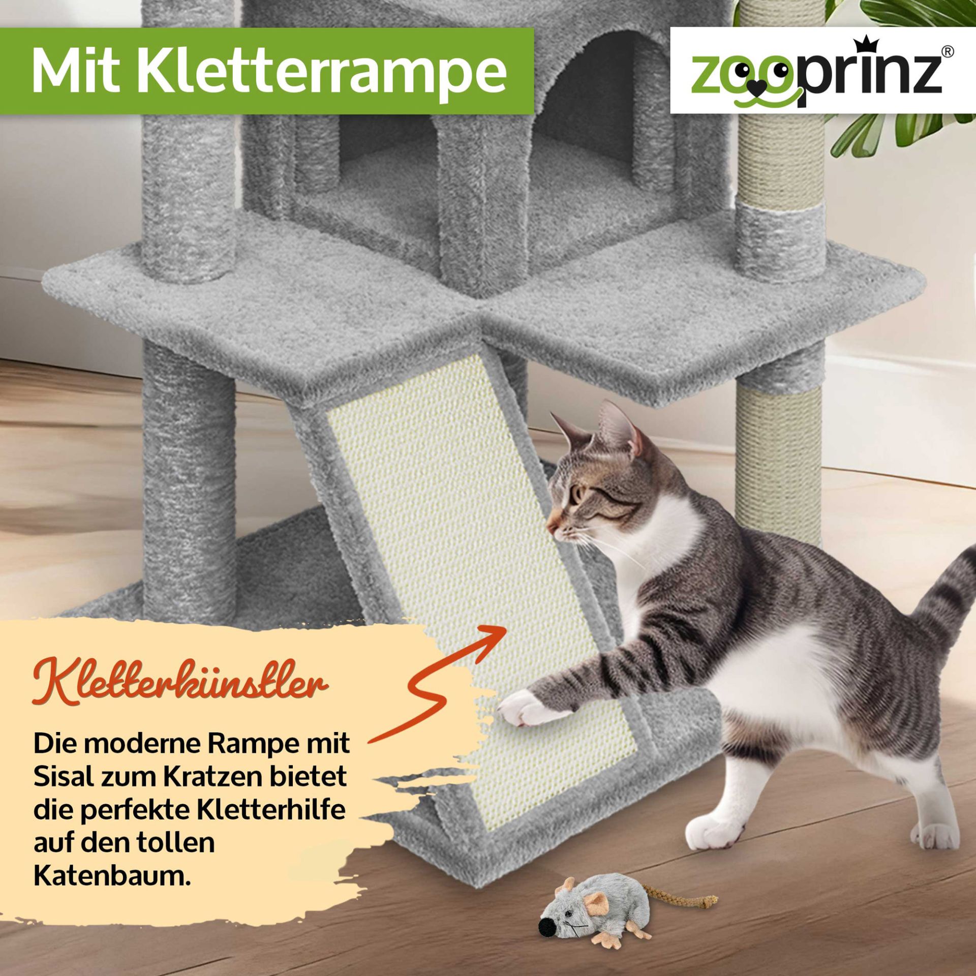 Katzenbaum Kitty; mit Kletterrampe