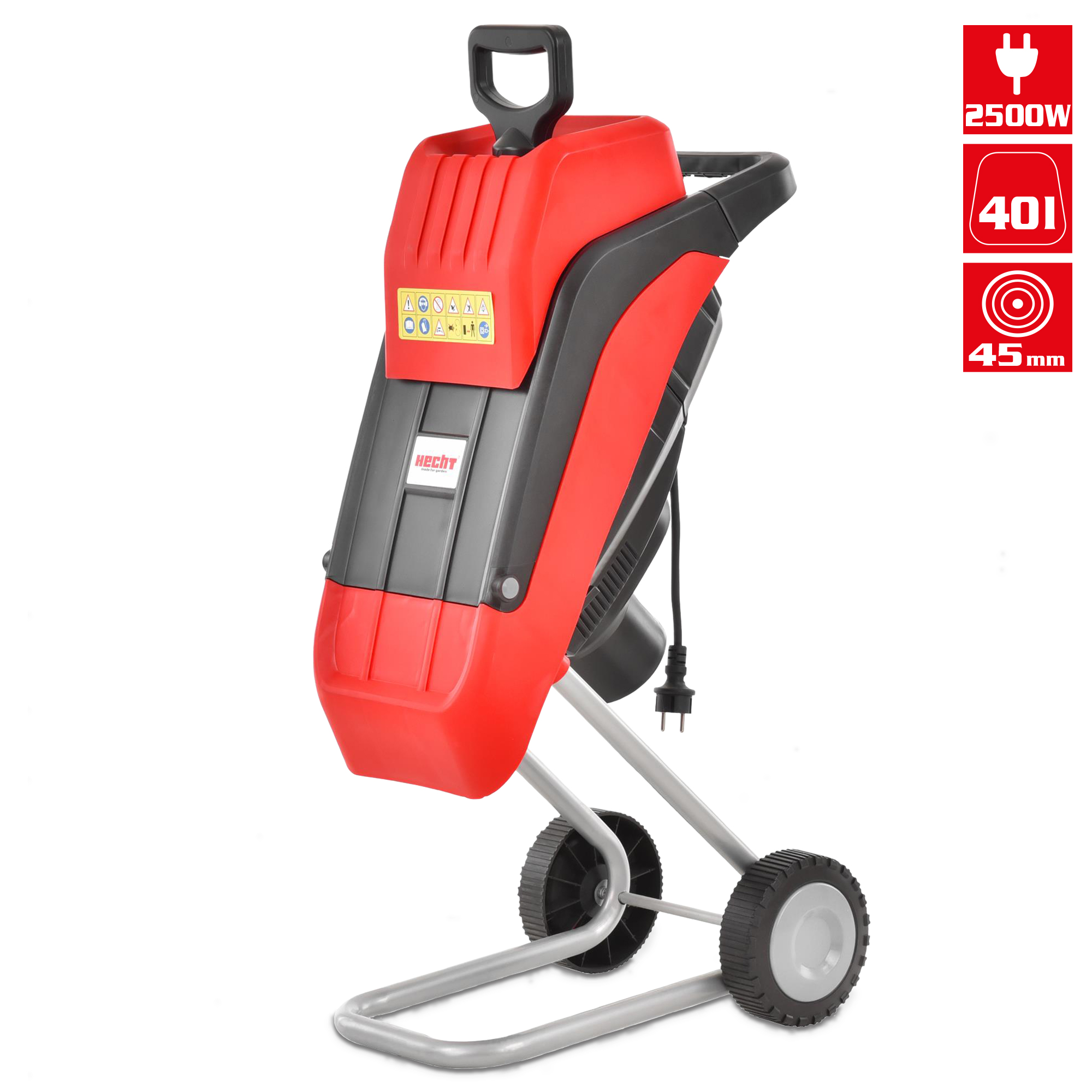 Hecht 625 Elektro Gartenhäcksler mit großem Fassungsvermögen