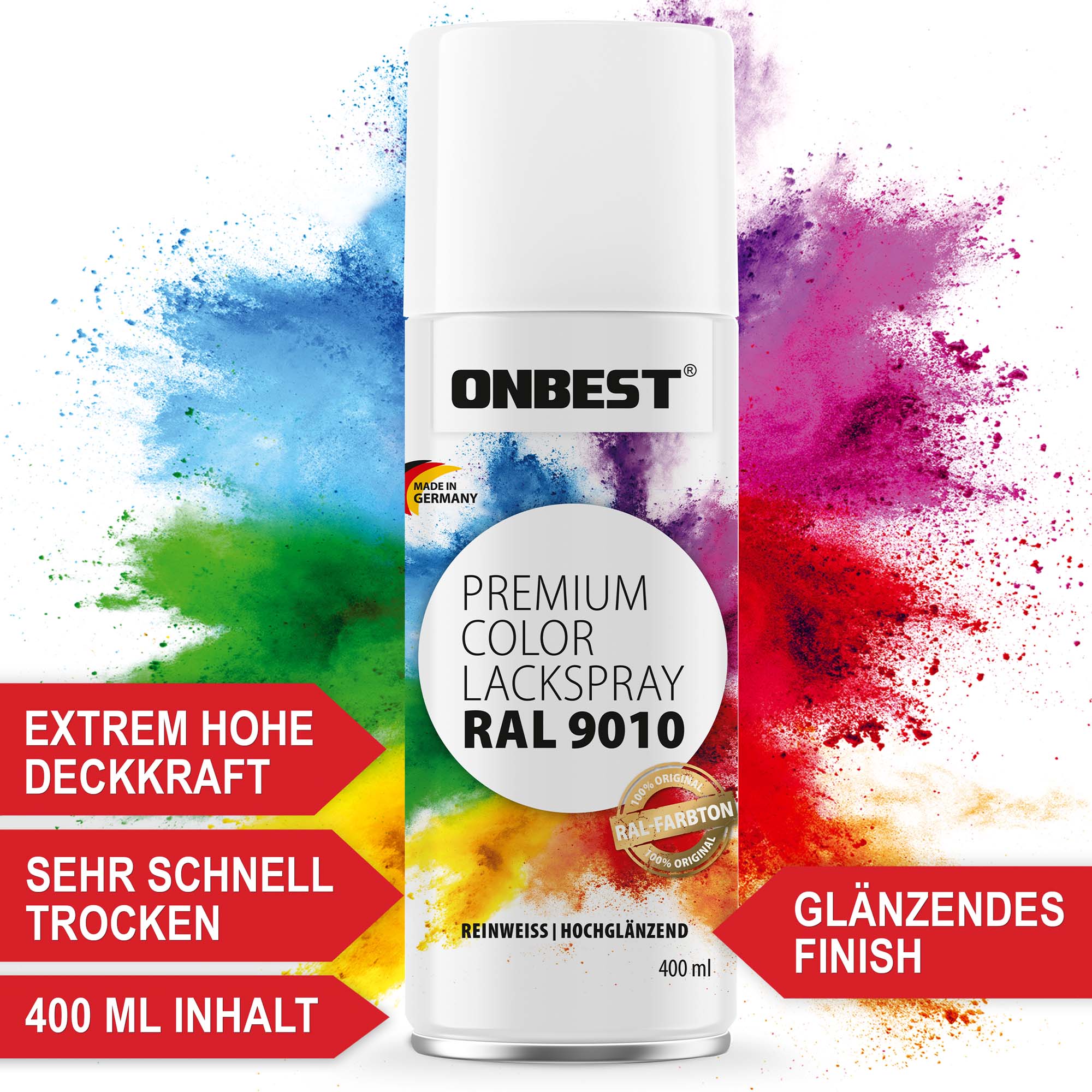 Premium Lackspray Verkehrsweiß Glanz Sprühfarbe