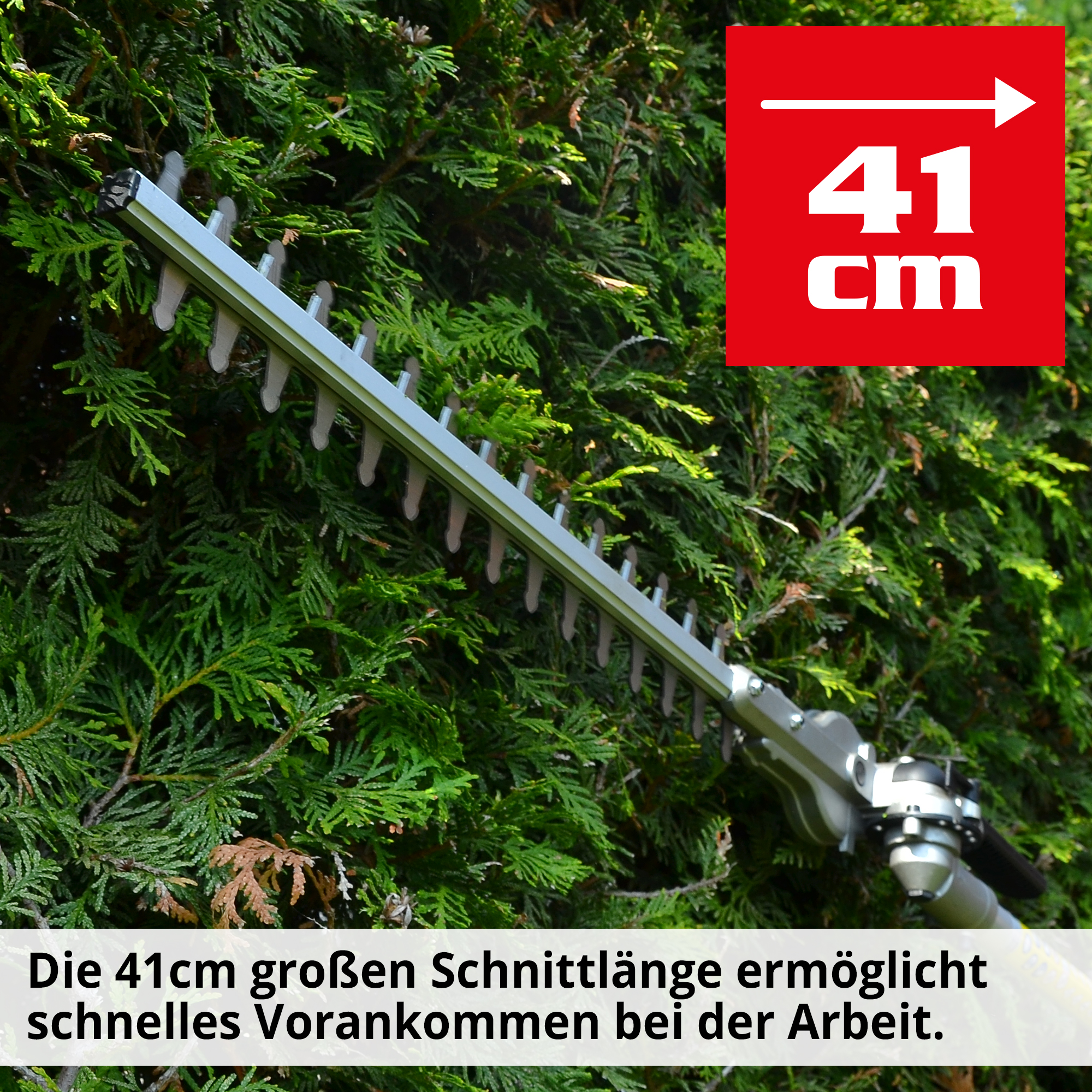 Elektro Heckenschere mit 41 cm Schnittlänge für sauberen Schnitt 