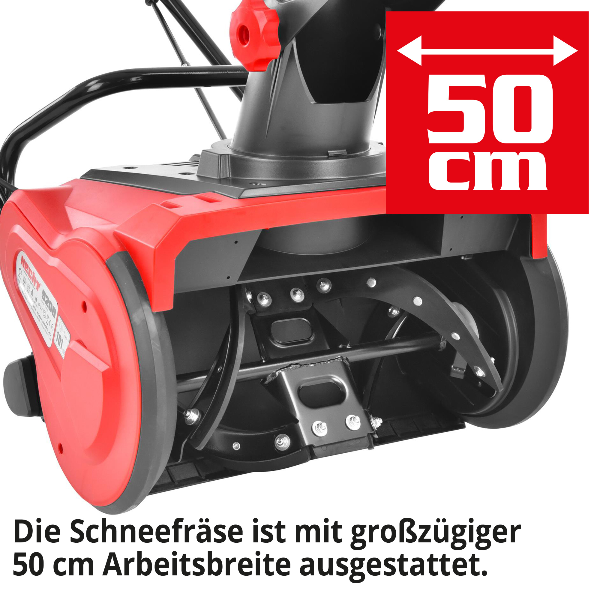 Hecht Elektro-Schneefräse mit 50 cm Arbeitsbreite für schnelles arbeiten 