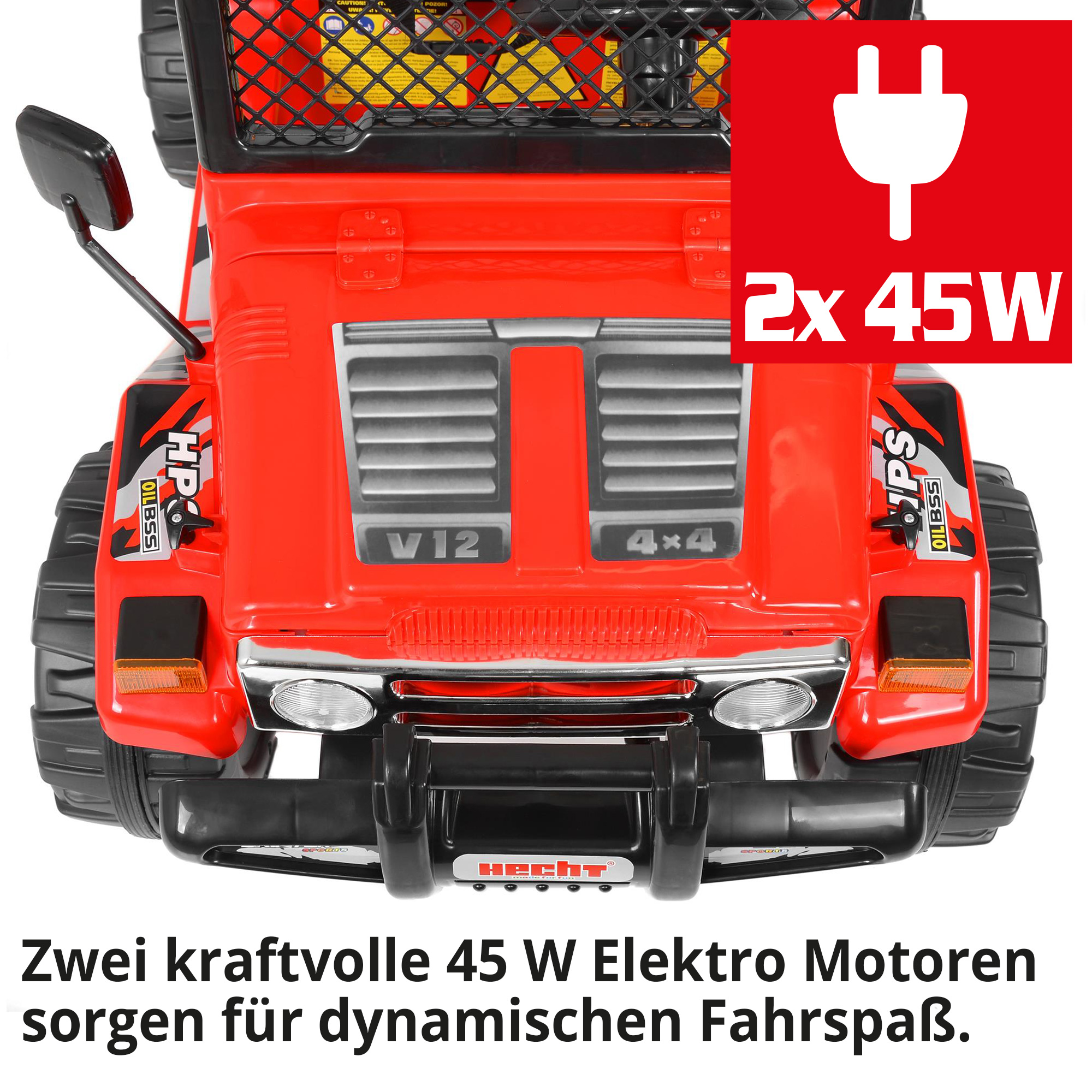 HECHT Kinder Elektroauto Jeep 56185 mit zwei Elektro Motoren 