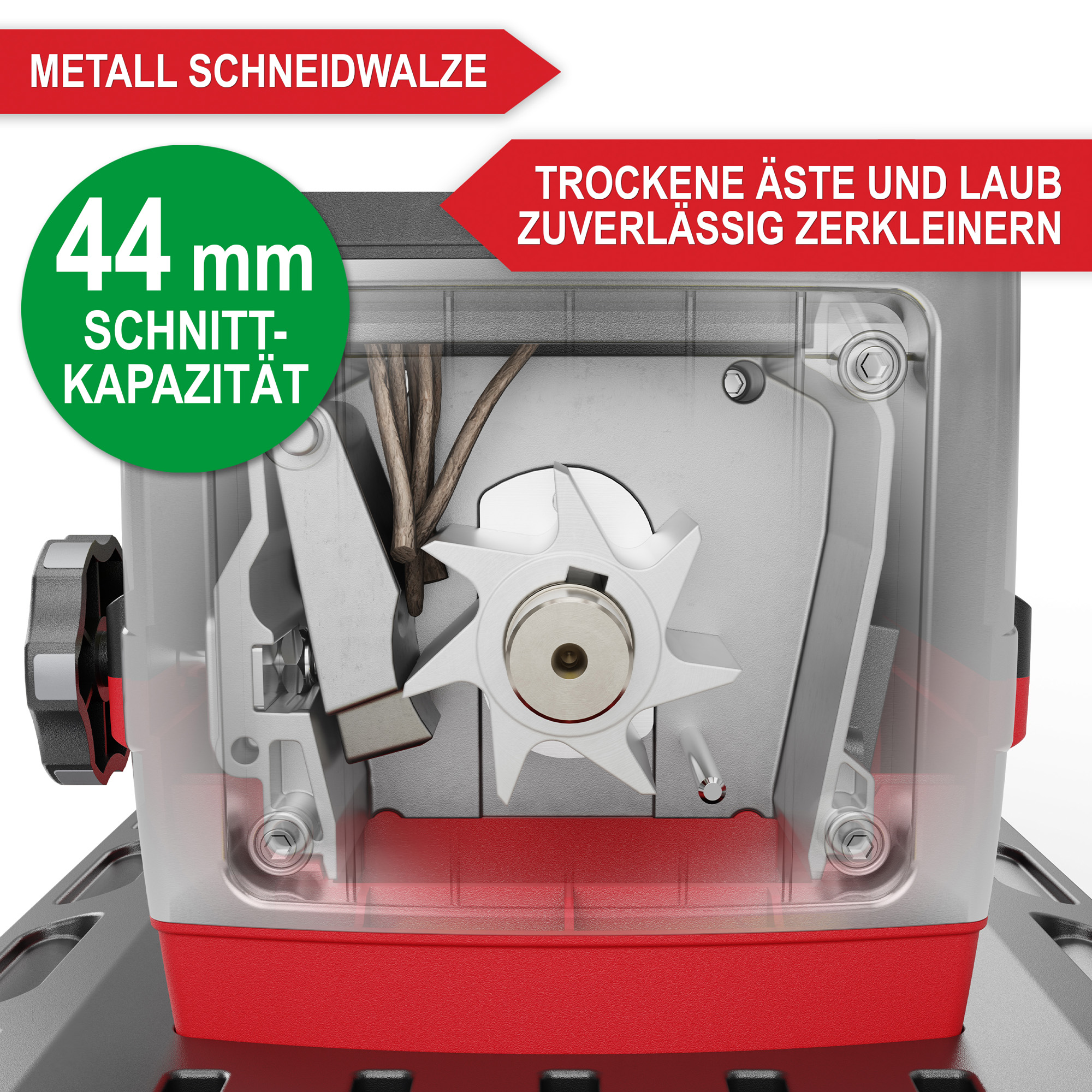 ONBEST Elektro Häcksler bis 4 mm Schnittkapazität  Metall Schneidwalze