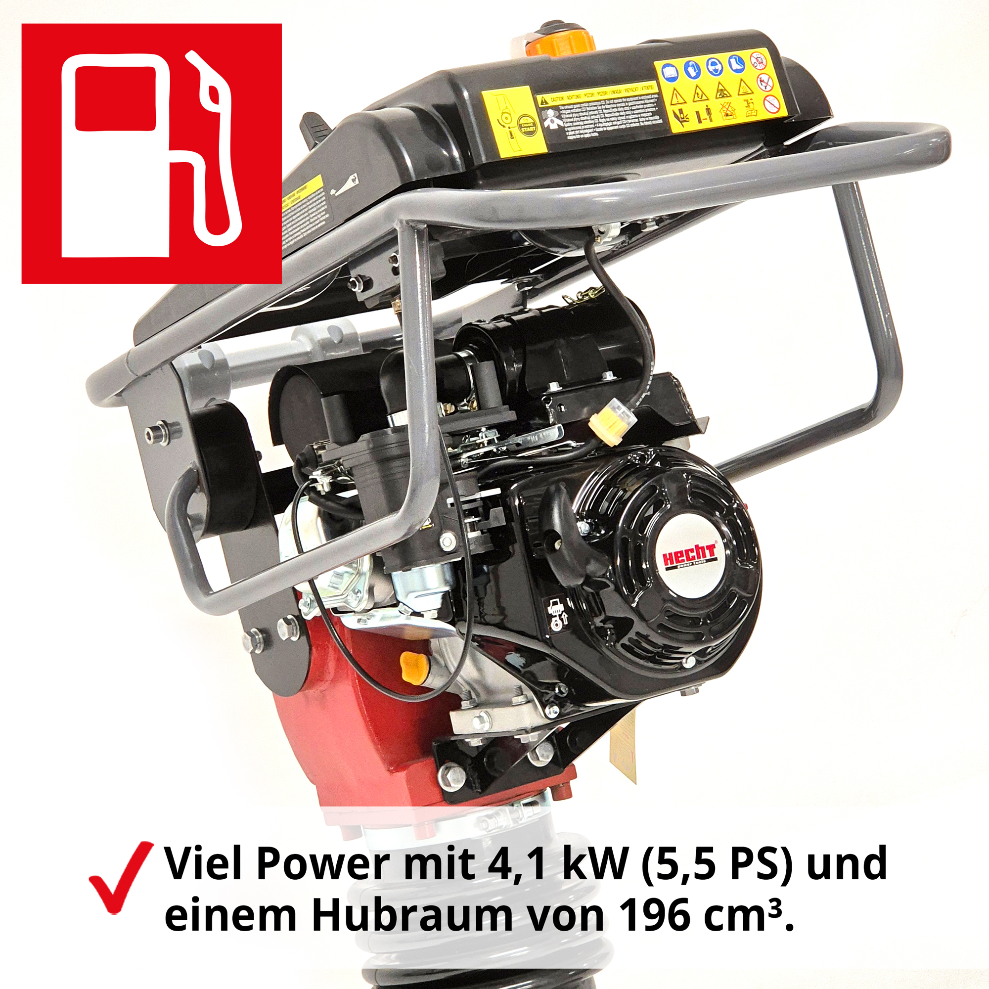 Hecht 1118 Benzin Stampfer mit viel Power und einem großem Hubraum