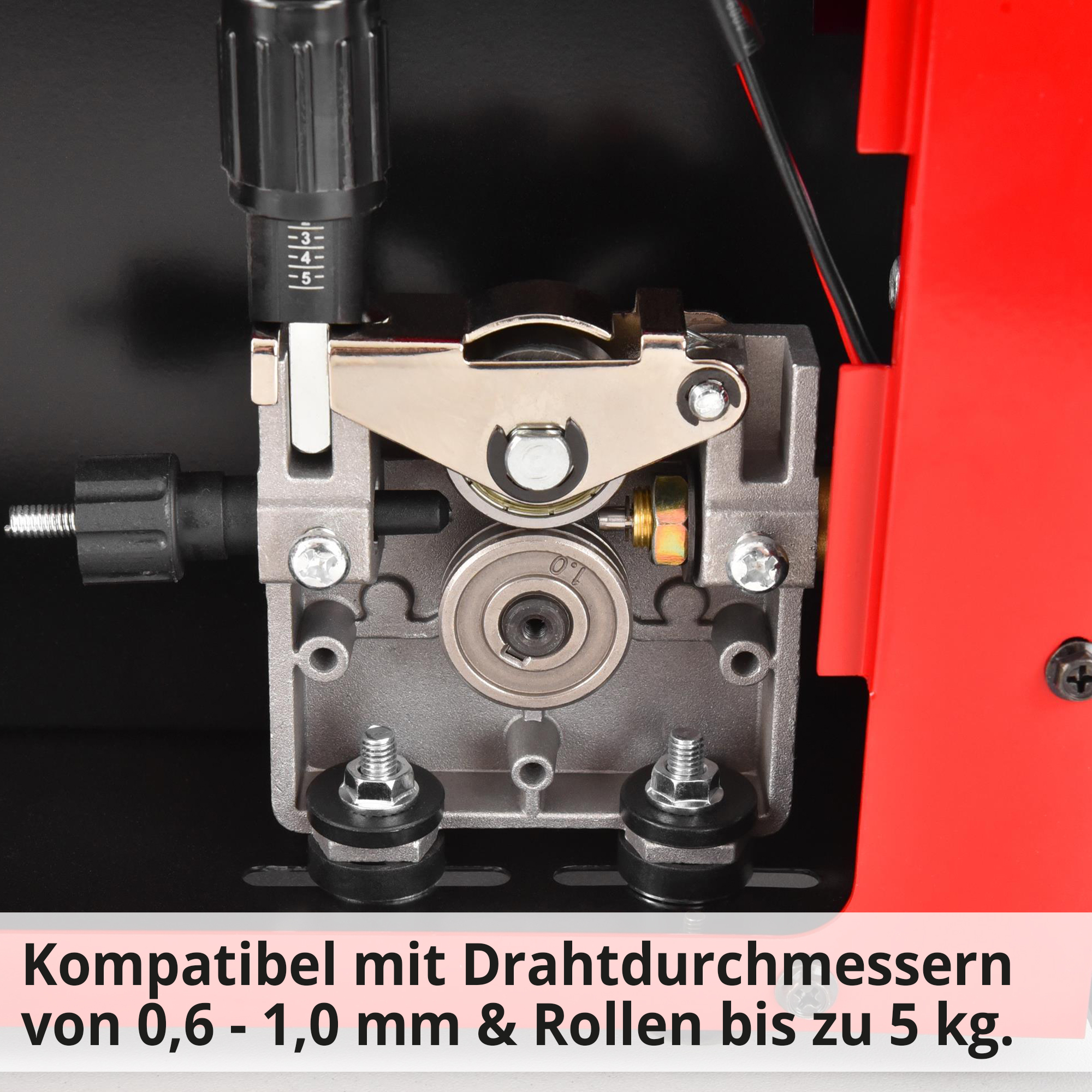 HECHT 1830 MIG MAG Schweißgerät; Kompatibel mit Drahtdurchmessern und schwer belastbaren Rollen