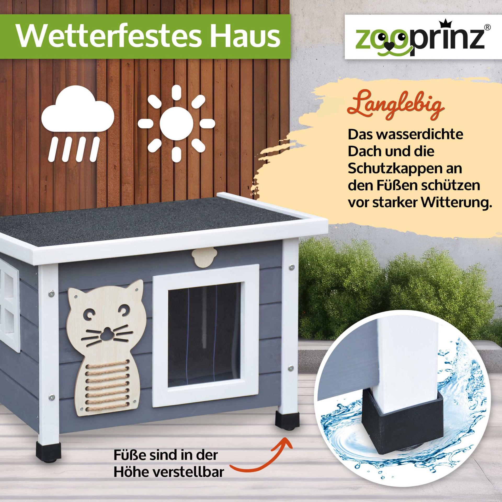 Katzen Villa Felix; wetterbeständig