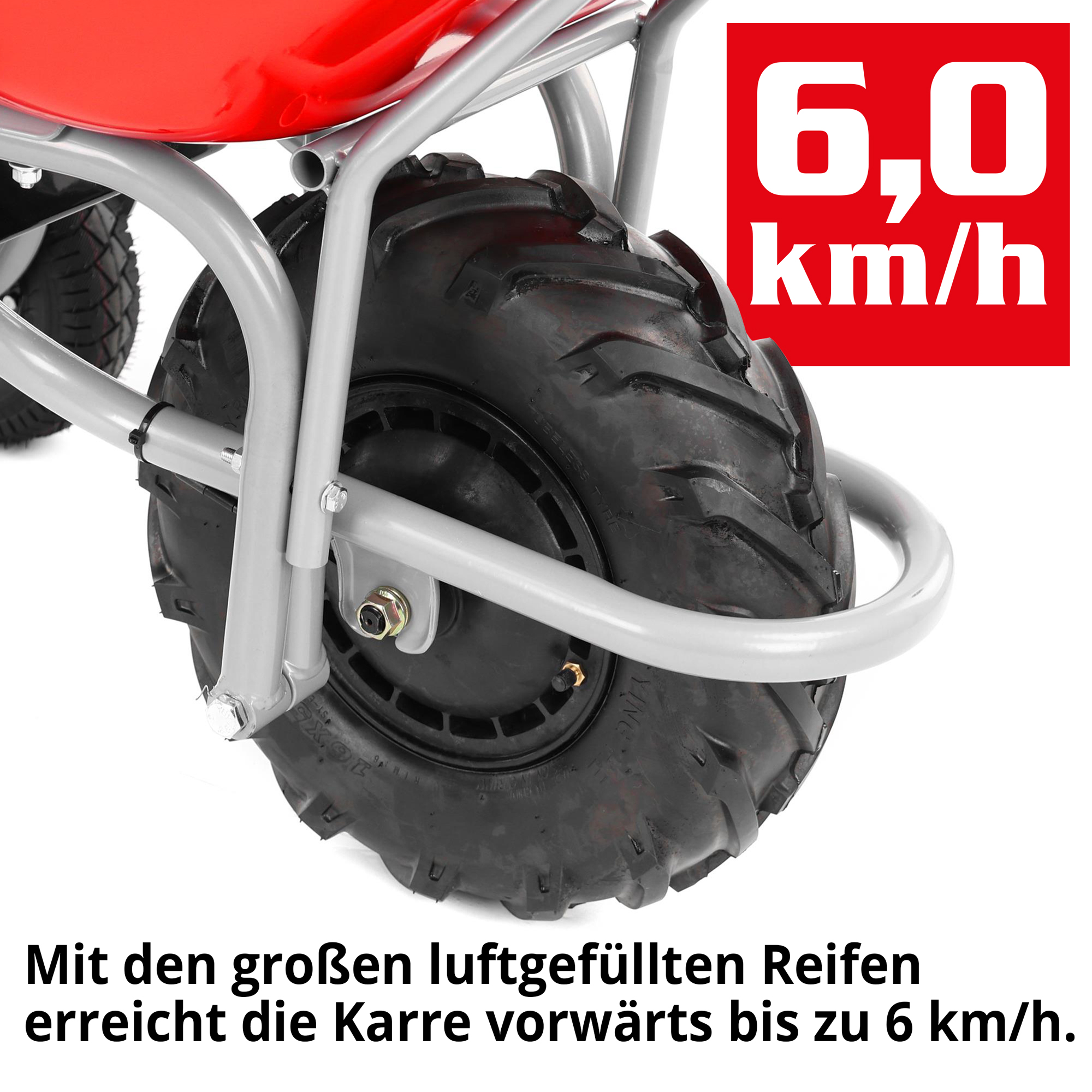 	Hecht Elektro-Schubkarre mit Luftbereifung und 6 kmh Leistung 