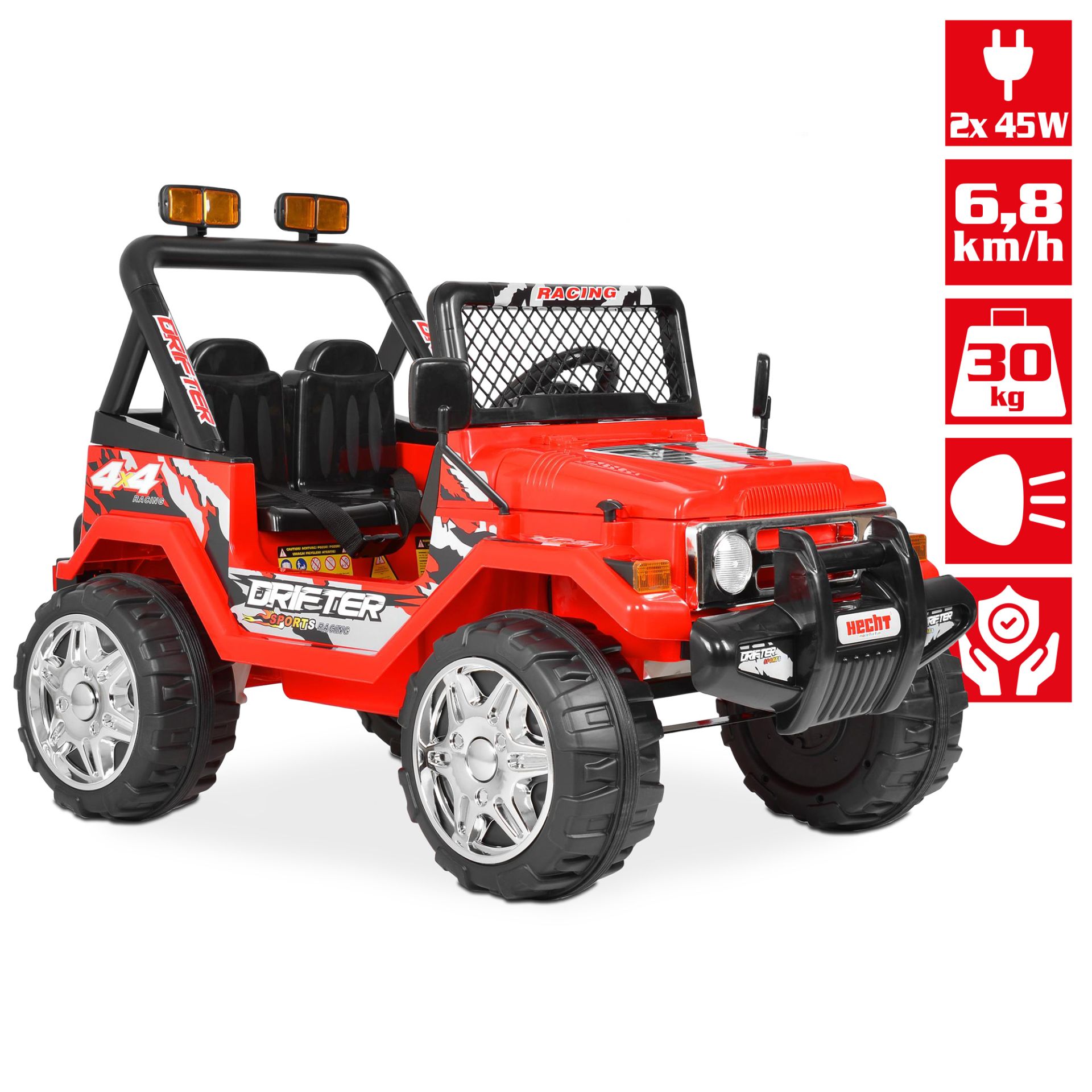 HECHT Kinder Elektroauto Jeep 56185 für Fahrspaß