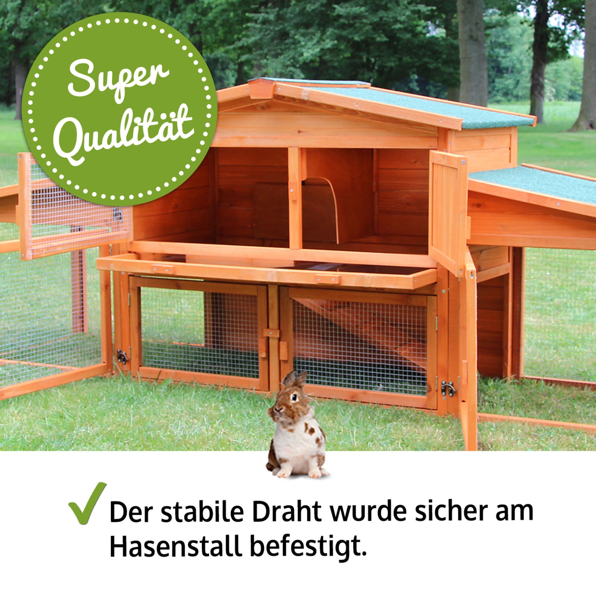 zooprinz Hasenstall König XXL Robuster Drahtschutz zooprinz Hasenstall König XXL Robuster Drahtschutz